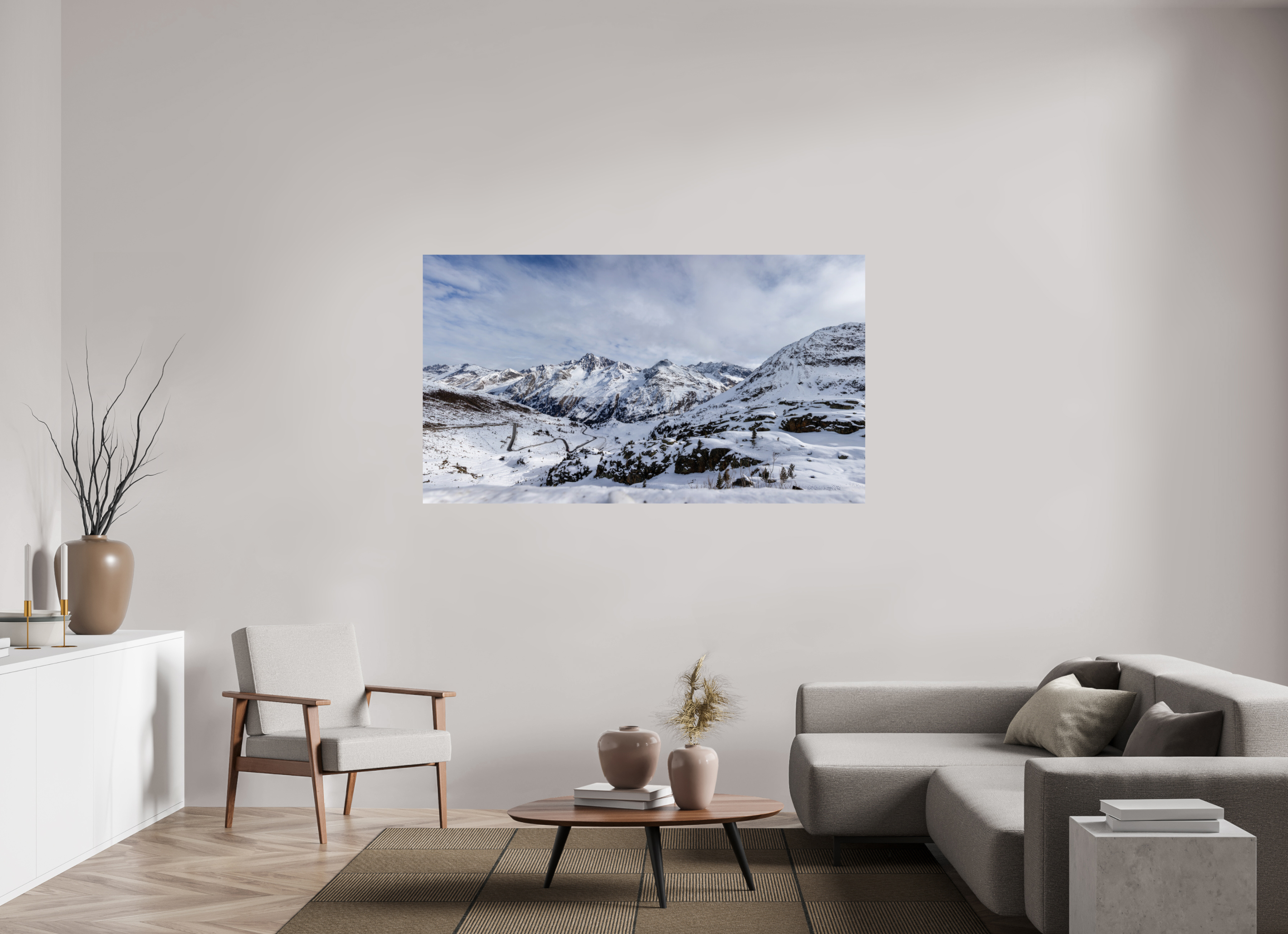 176 x 99 cm, Fine Art Print auf Alu-Dibond Alpine Panorama