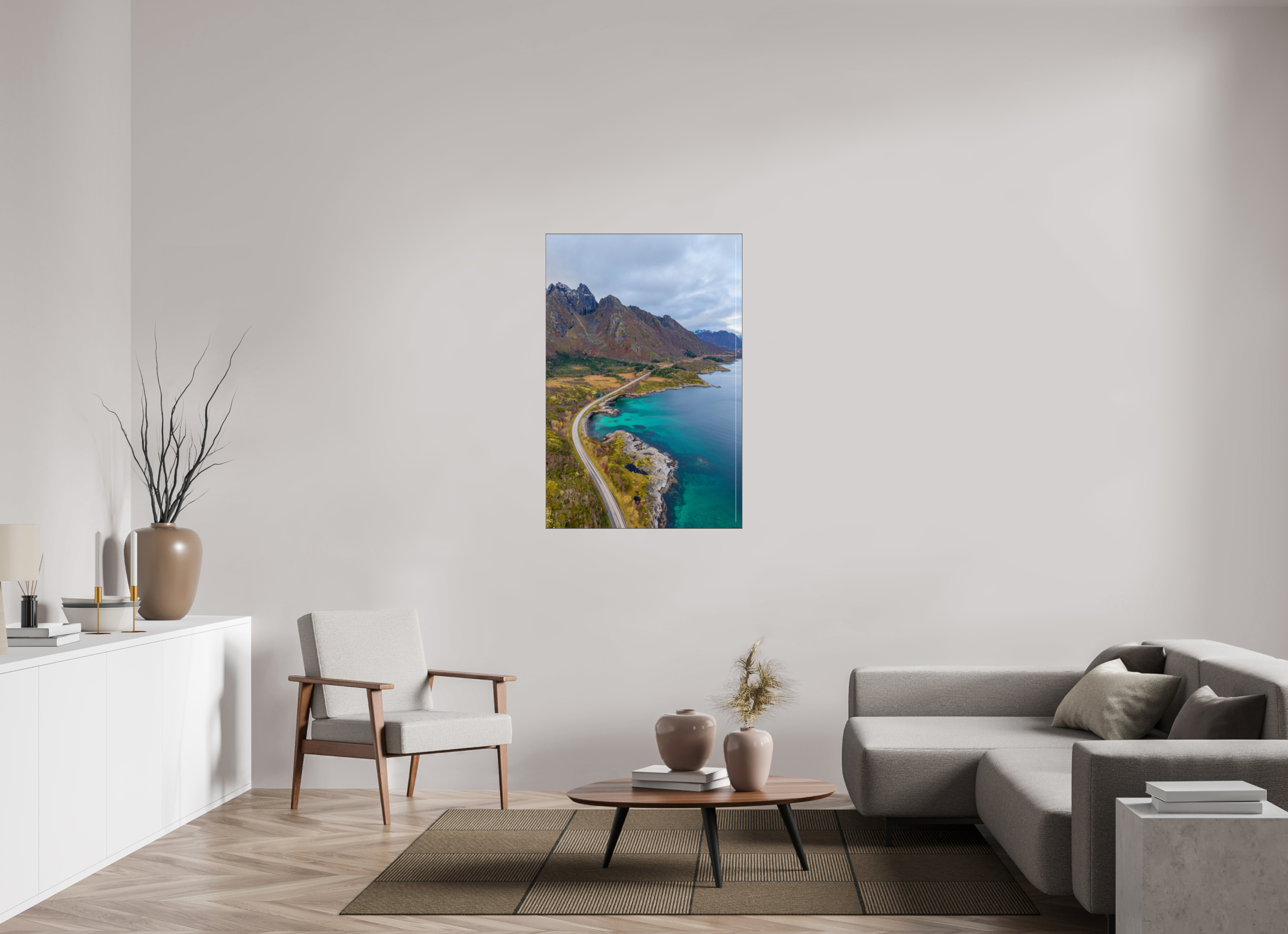 80 x 120 cm, Foto-Abzug hinter Acrylglas glänzend Cliffside Path