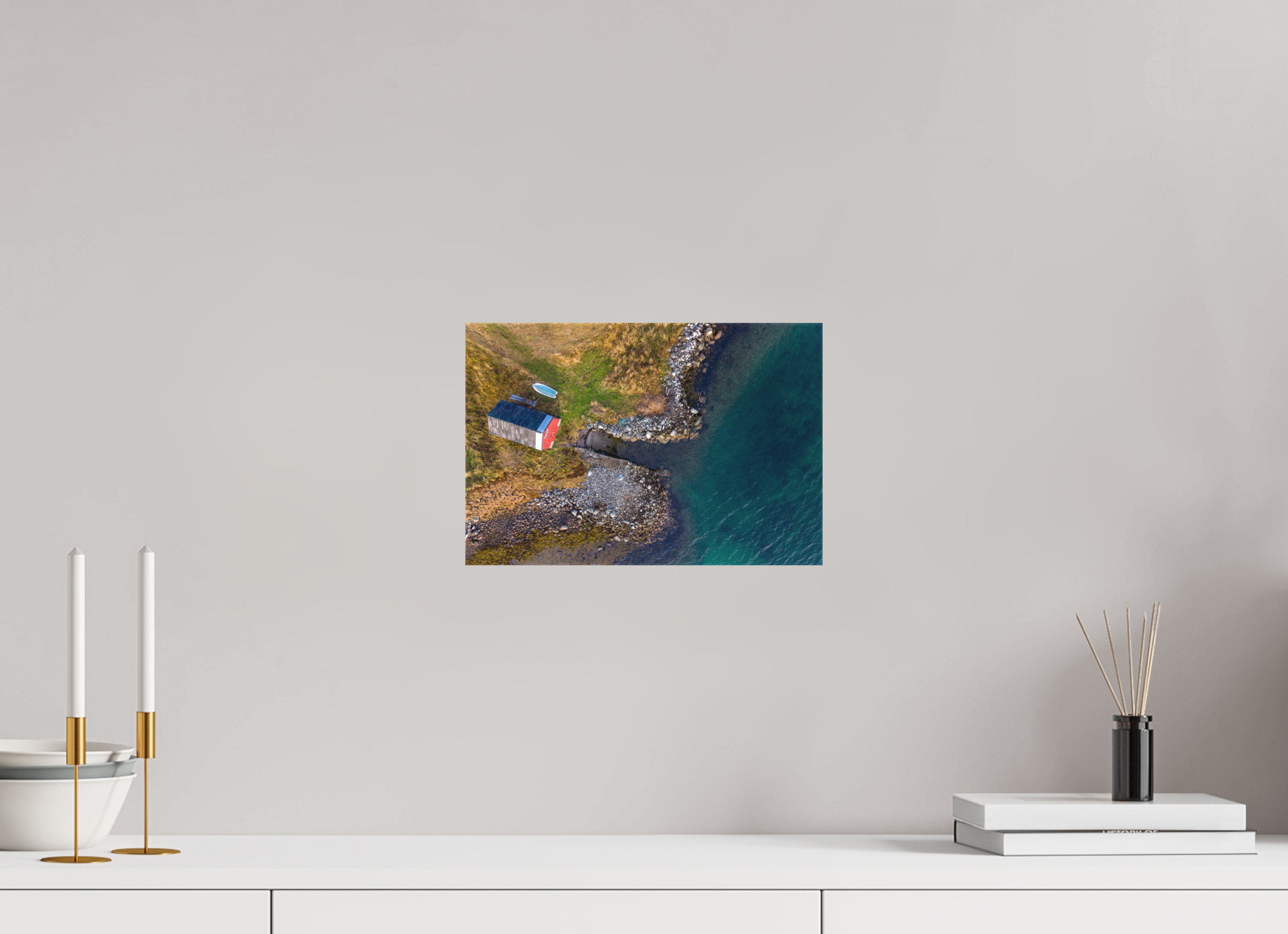 30 x 20 cm, Leinwand Lakeside Shack