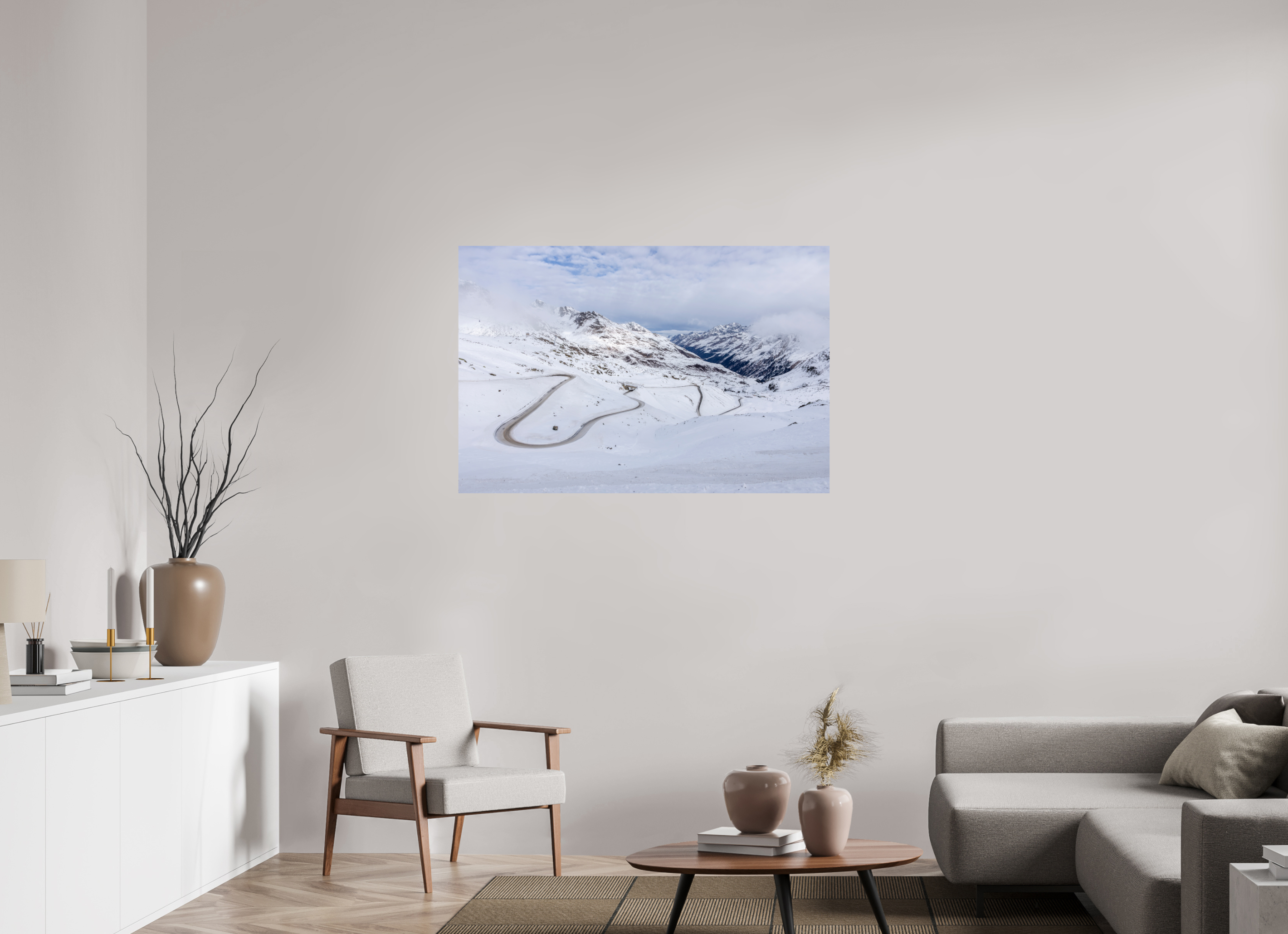 120 x 80 cm, Fine Art Print auf Alu-Dibond Frozen Route