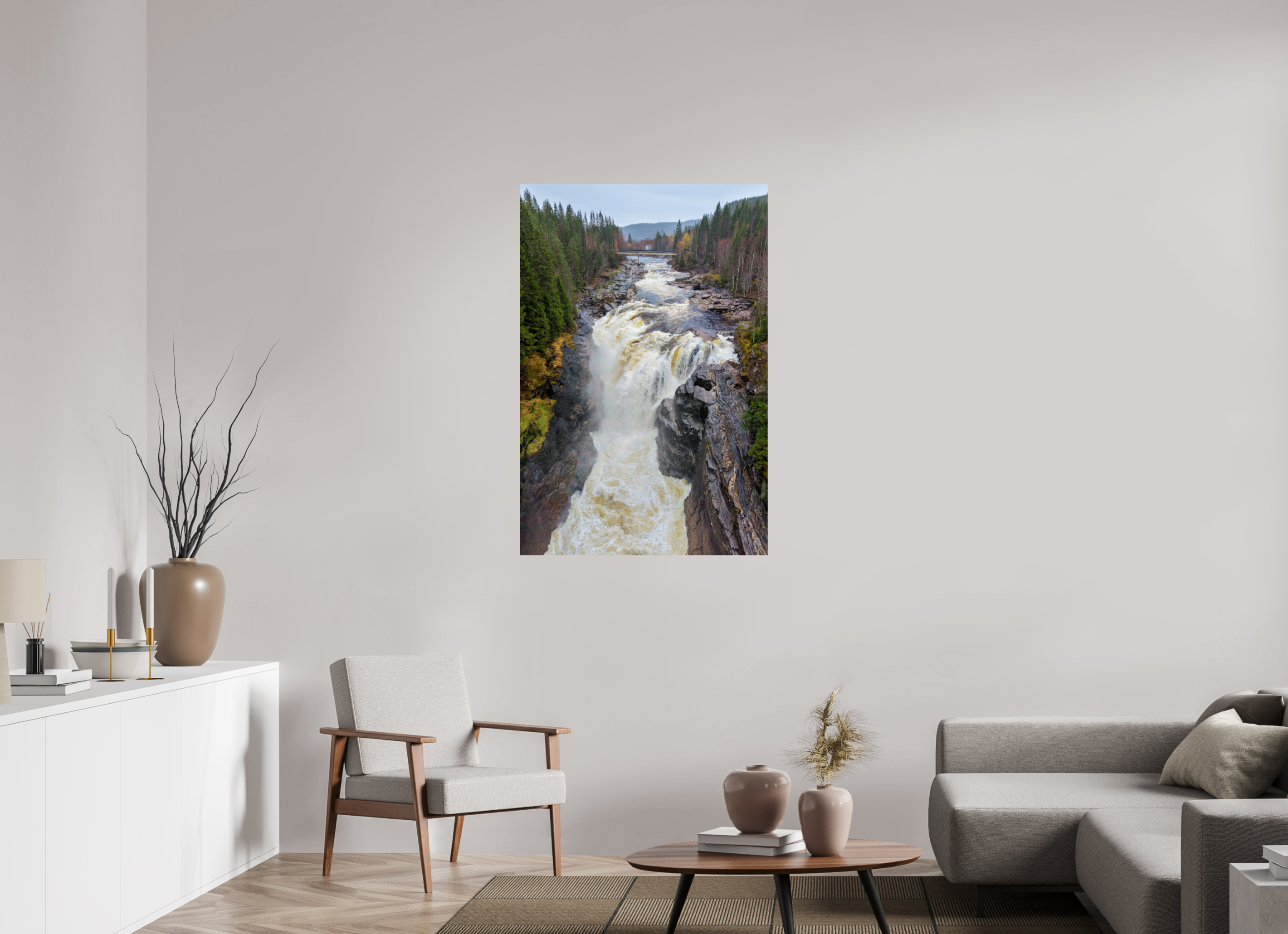 80 x 120 cm, Fine Art Print auf Alu-Dibond Forest Falls