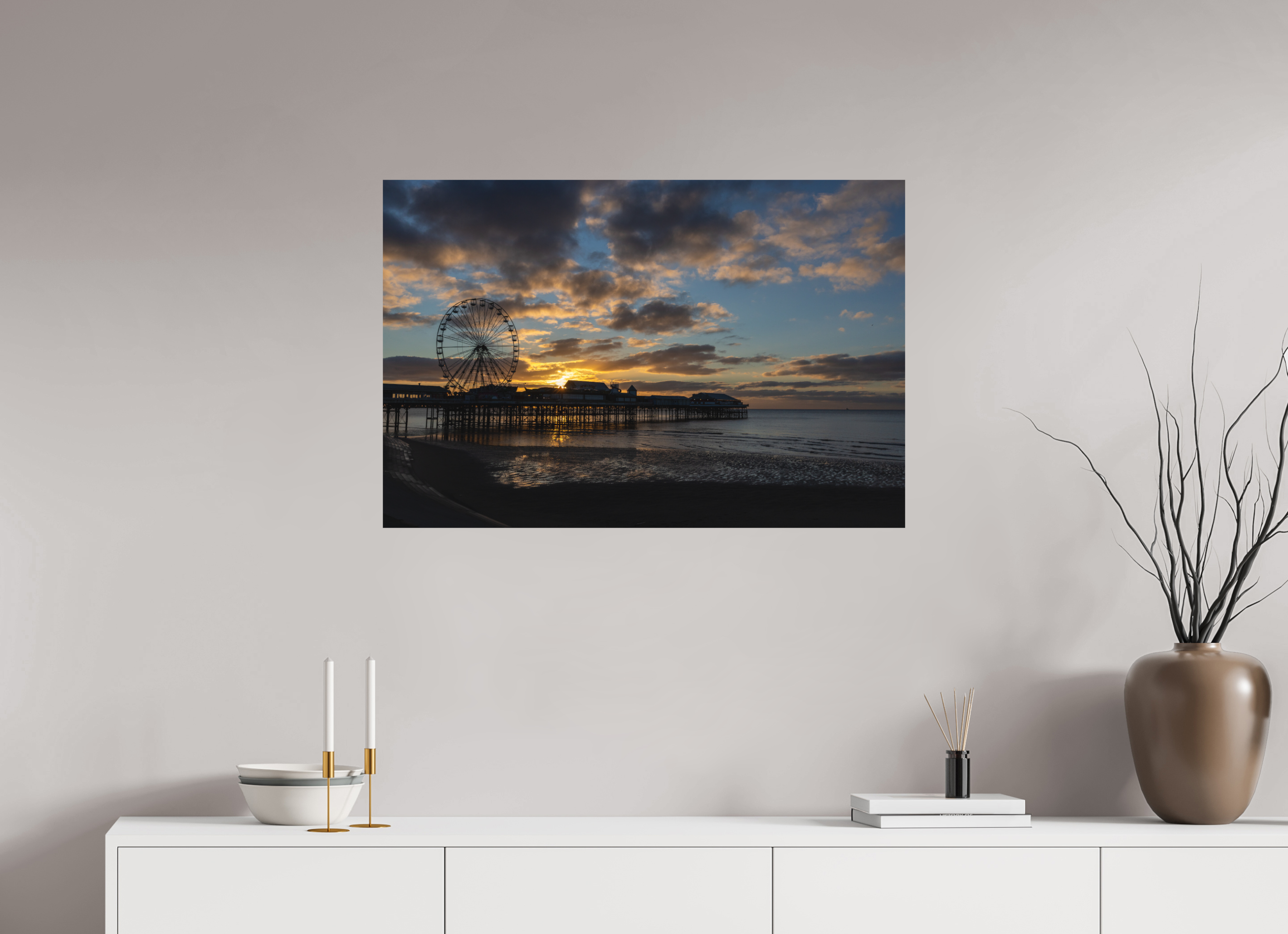 90 x 60 cm, Fine-Art Print Matt Golden Hour Pier
