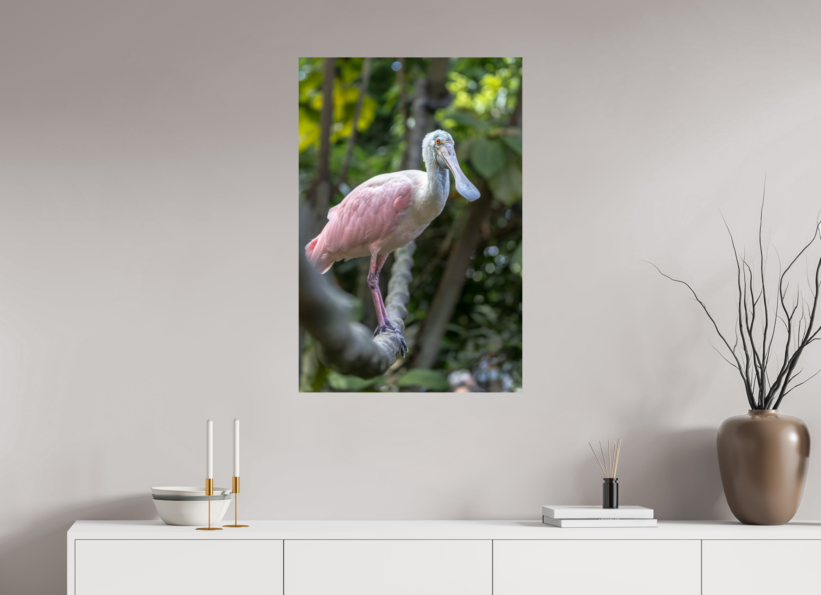 60 x 90 cm, Fine Art Print auf Alu-Dibond Pink in the Jungle