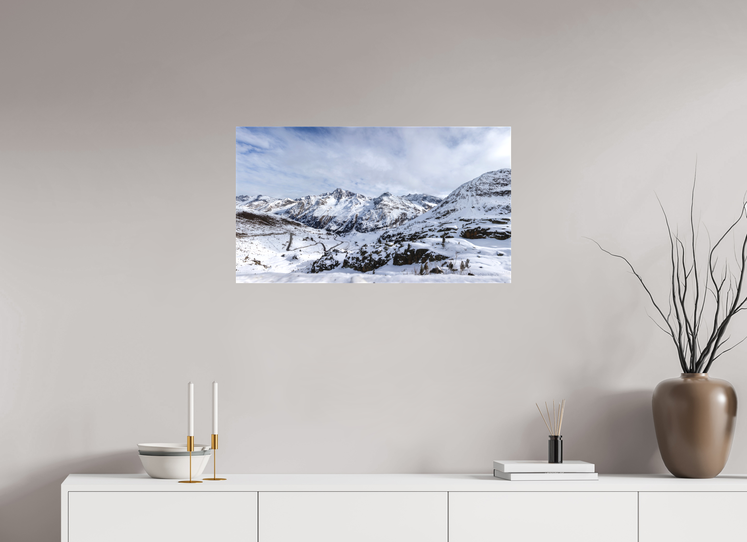 80 x 45 cm, Leinwand Alpine Panorama