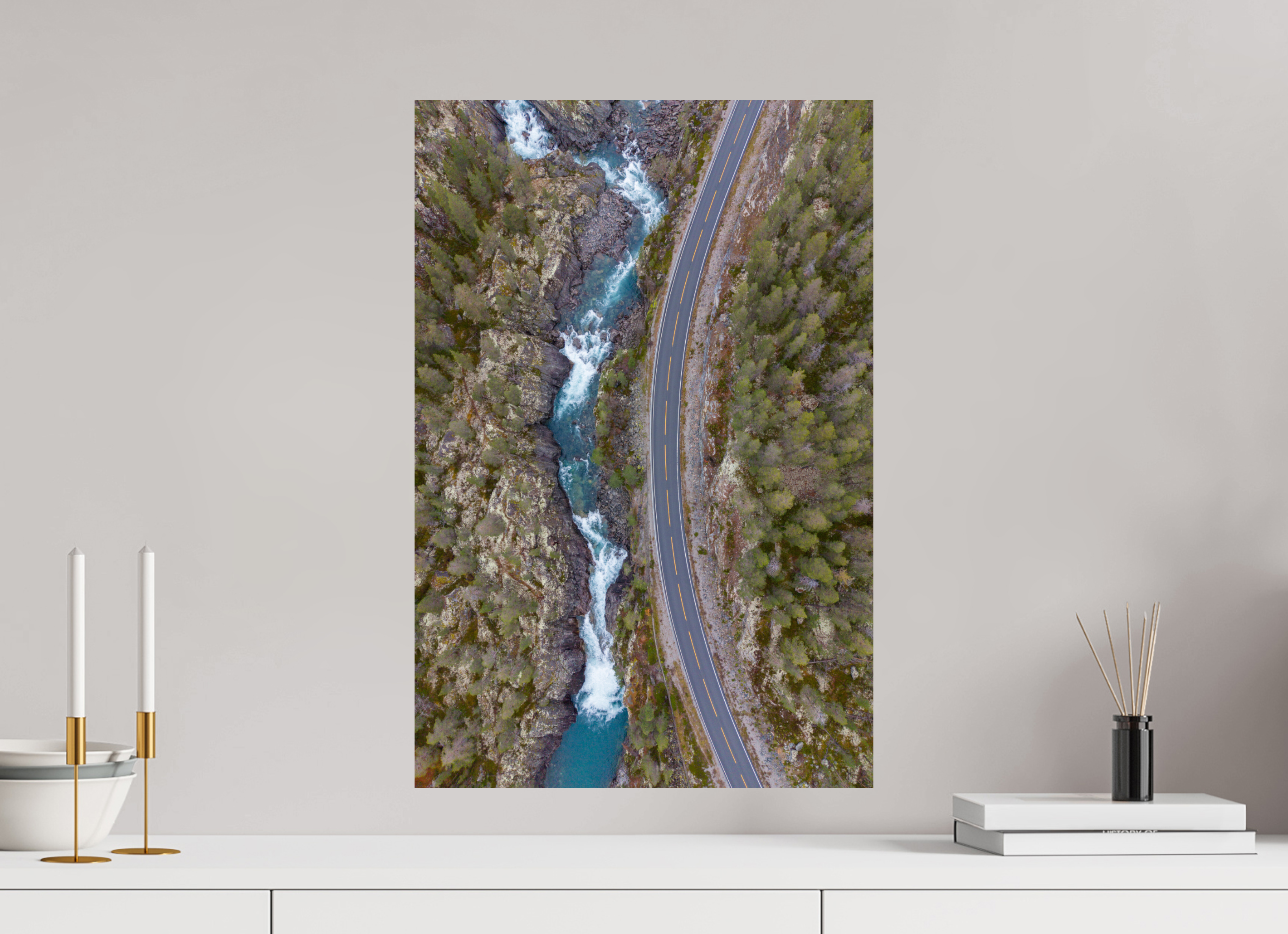 40 x 60 cm, Fine Art Print auf Alu-Dibond Aerial Rapids