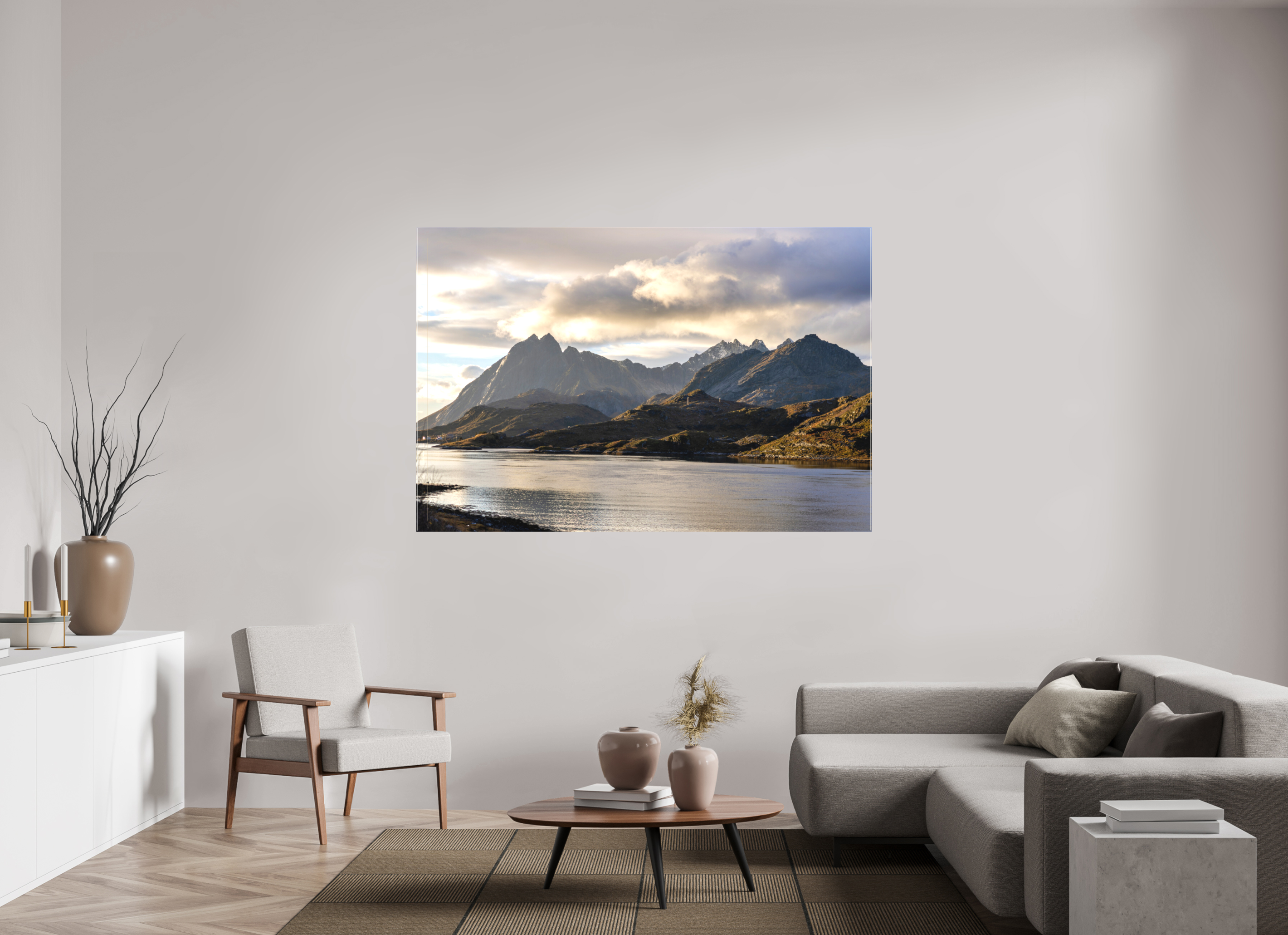 180 x 120 cm, Leinwand Dusk over the Lake