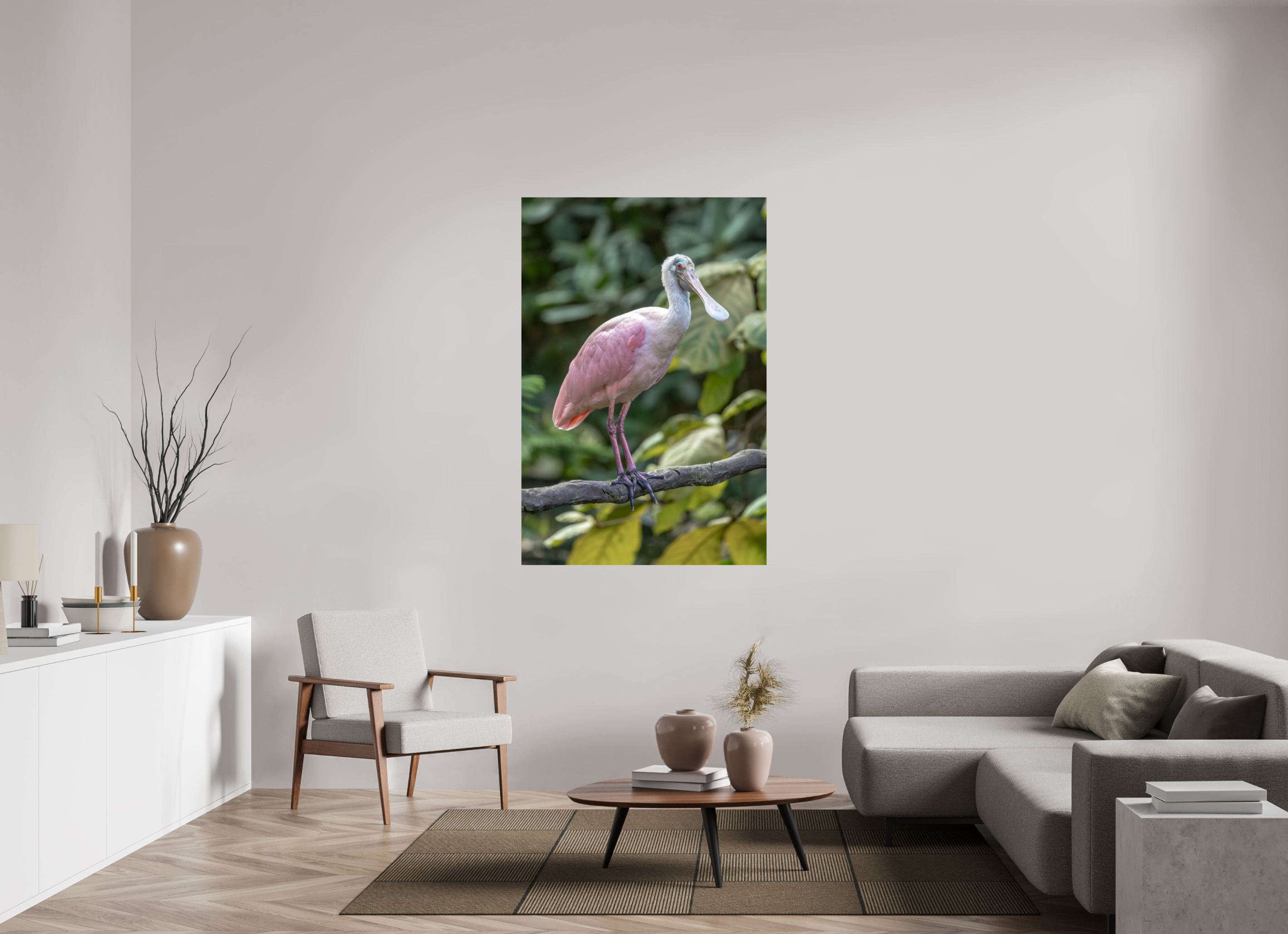 100 x 150 cm, Fine Art Print auf Alu-Dibond Perched in Pink