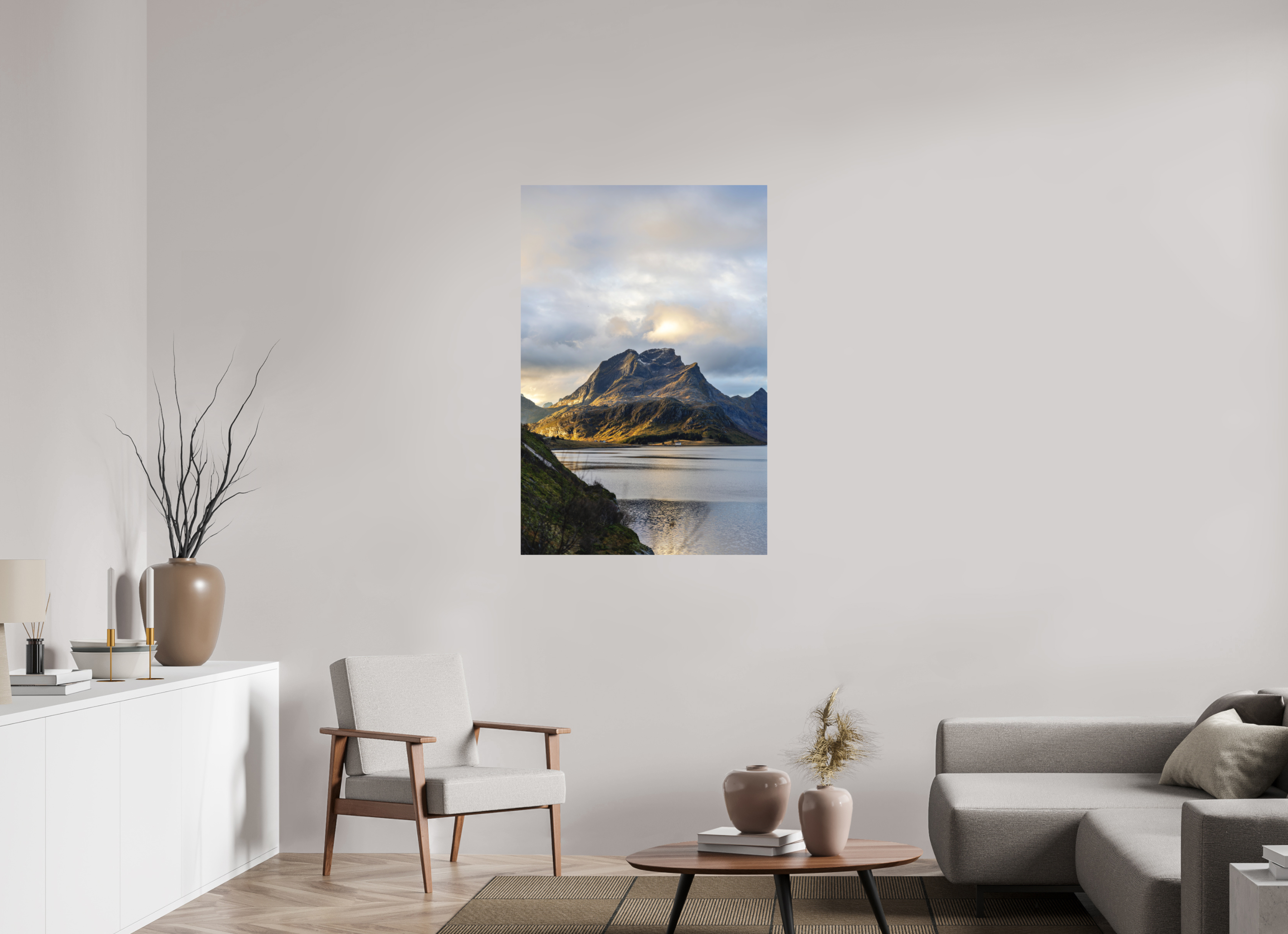 80 x 120 cm, Fine-Art Matt Light over the Peaks