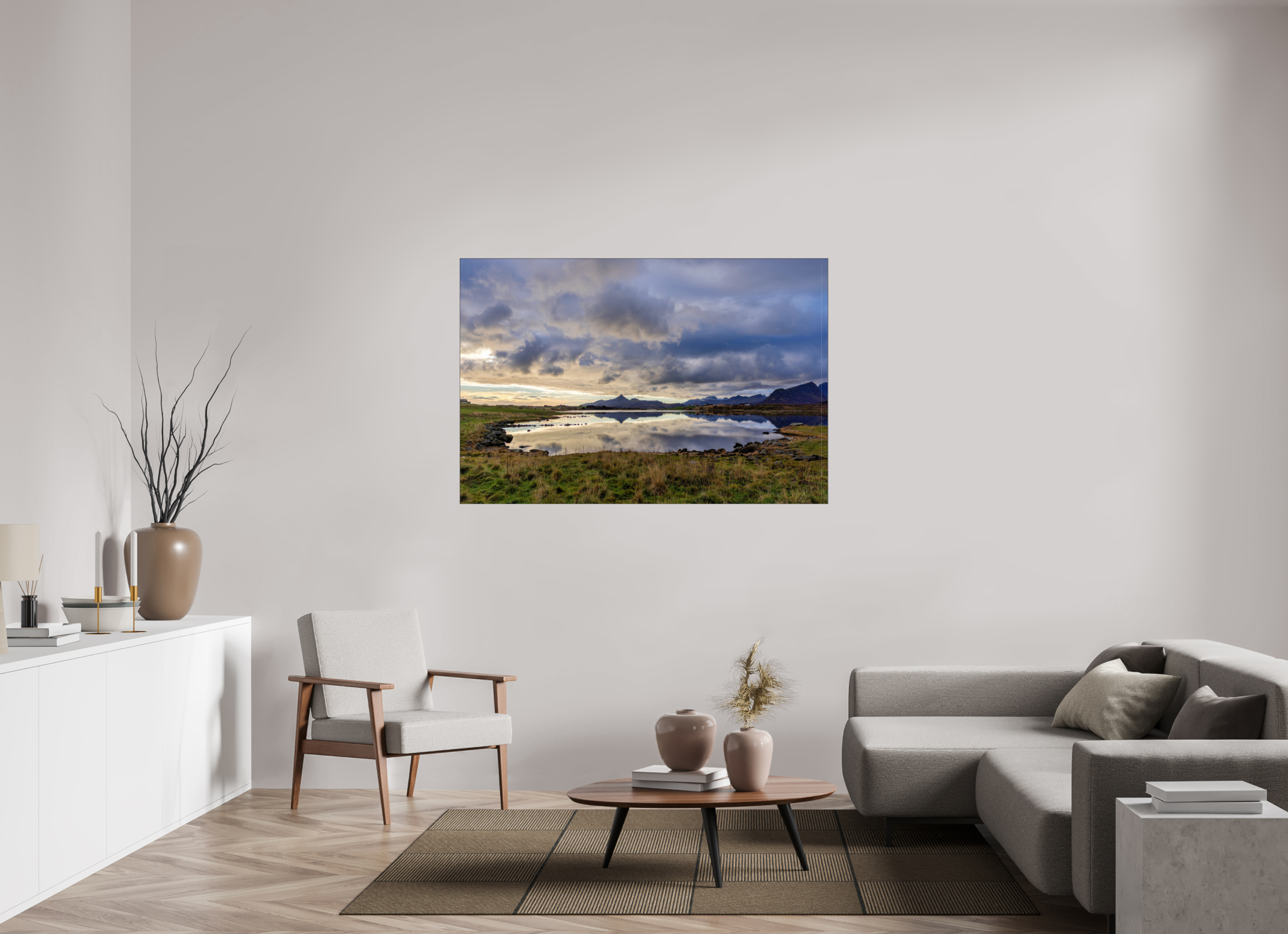 150 x 100 cm, Foto-Abzug hinter Acrylglas glänzend Twilight Reflection