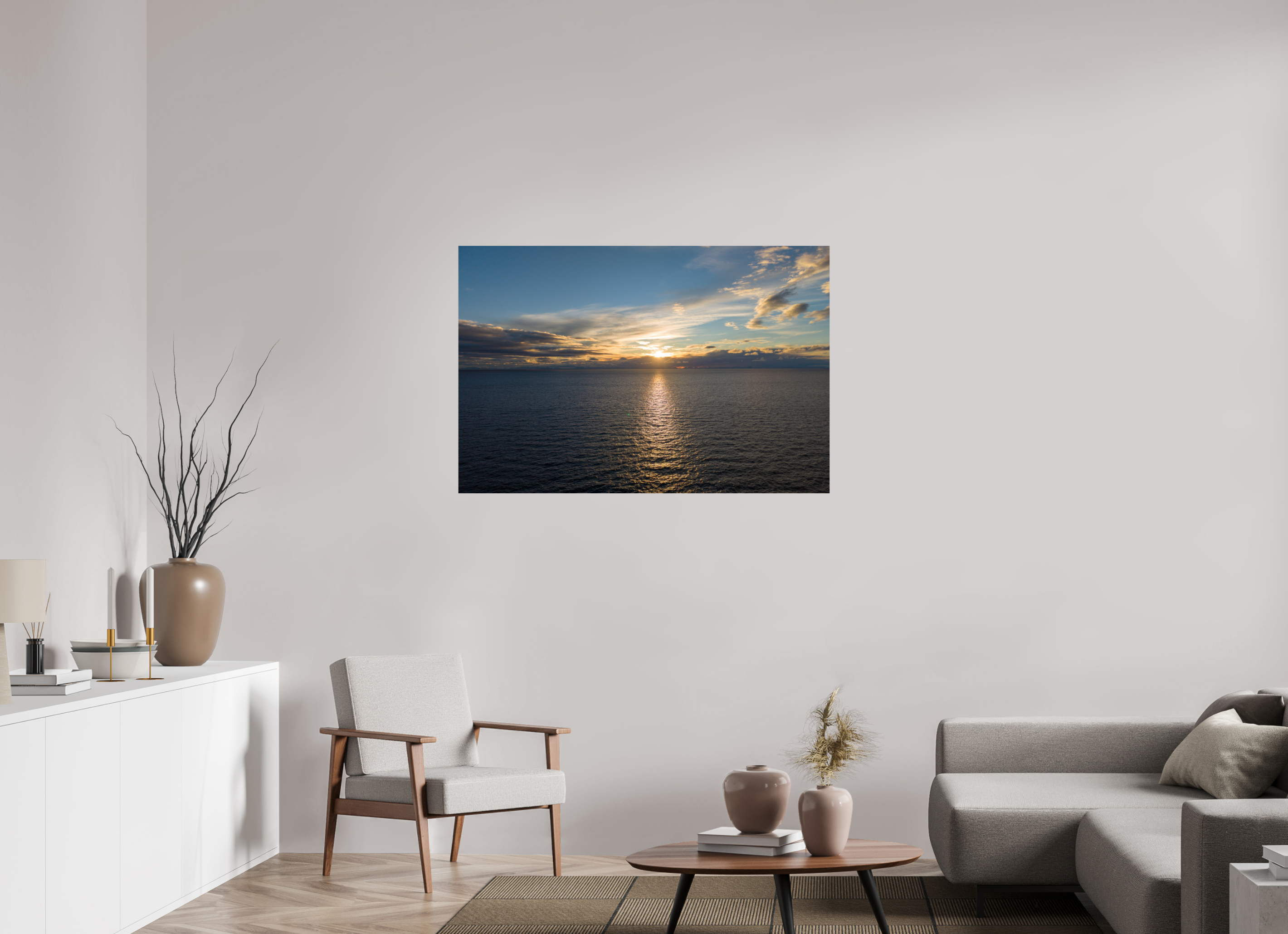 120 x 80 cm, Fine Art Print auf Alu-Dibond Ocean Sunrise