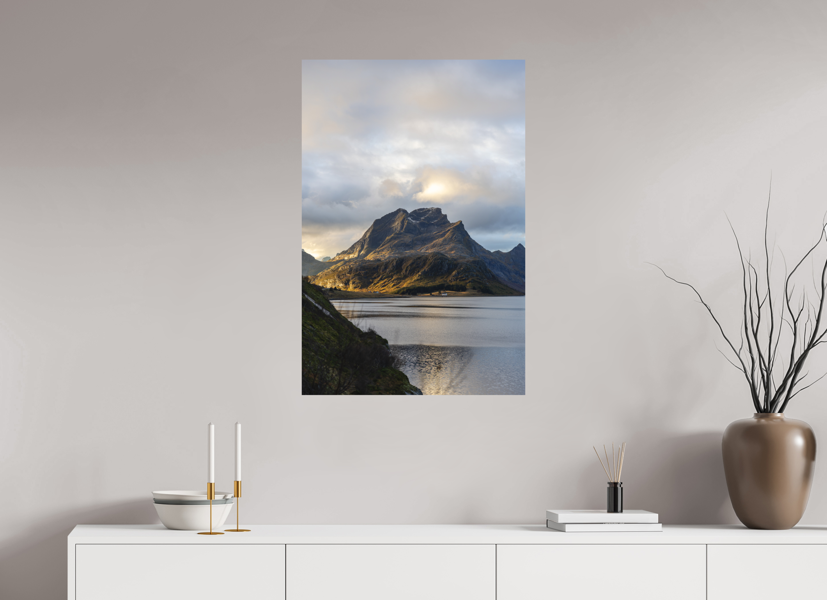 60 x 90 cm, Fine-Art Matt Light over the Peaks
