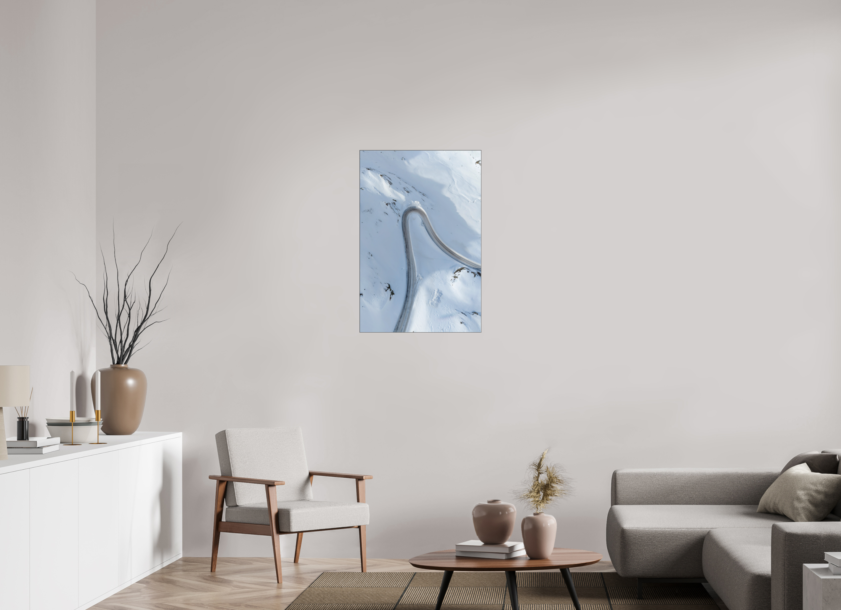60 x 90 cm, Foto-Abzug hinter Acrylglas glänzend Frozen Curve