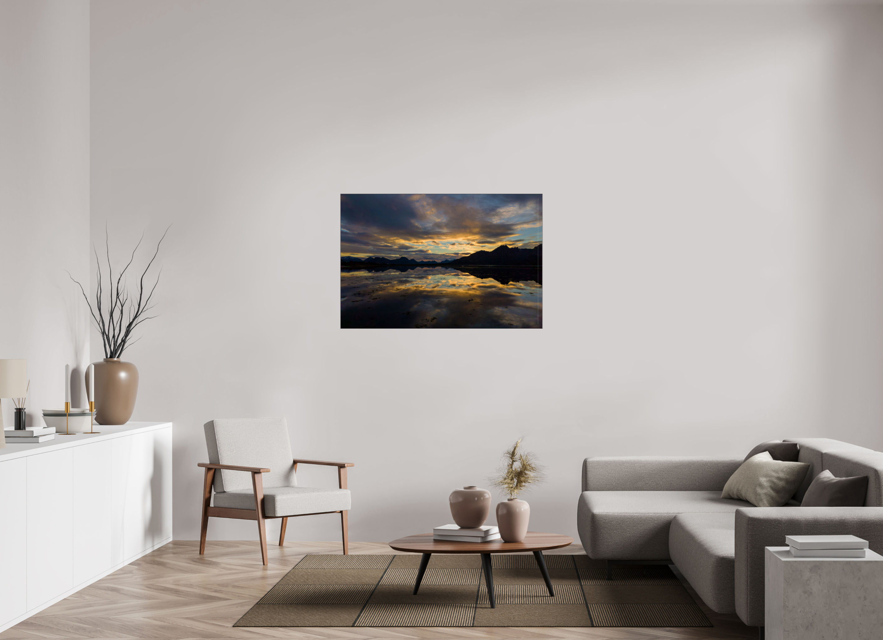 120 x 80 cm, Foto-Abzug hinter Acrylglas glänzend Golden Mirror