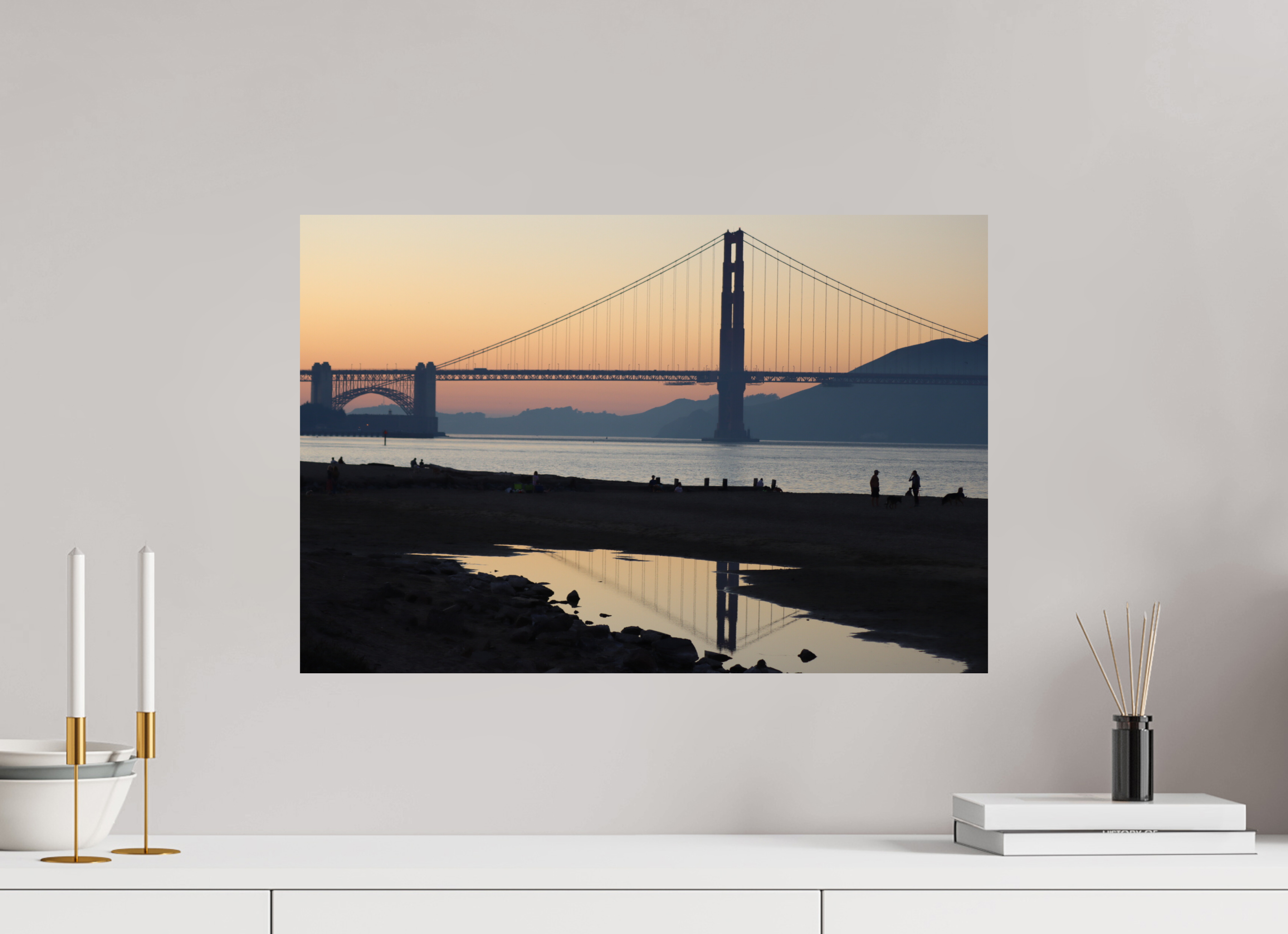 60 x 40 cm, Fine Art Print auf Alu-Dibond Sunset over the Bay