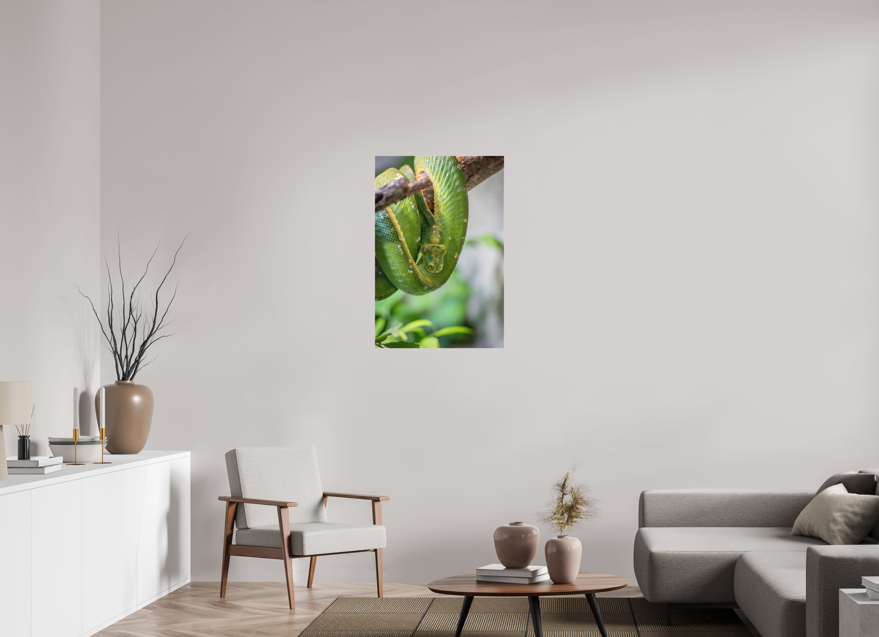 60 x 90 cm, Leinwand Coiled in Green
