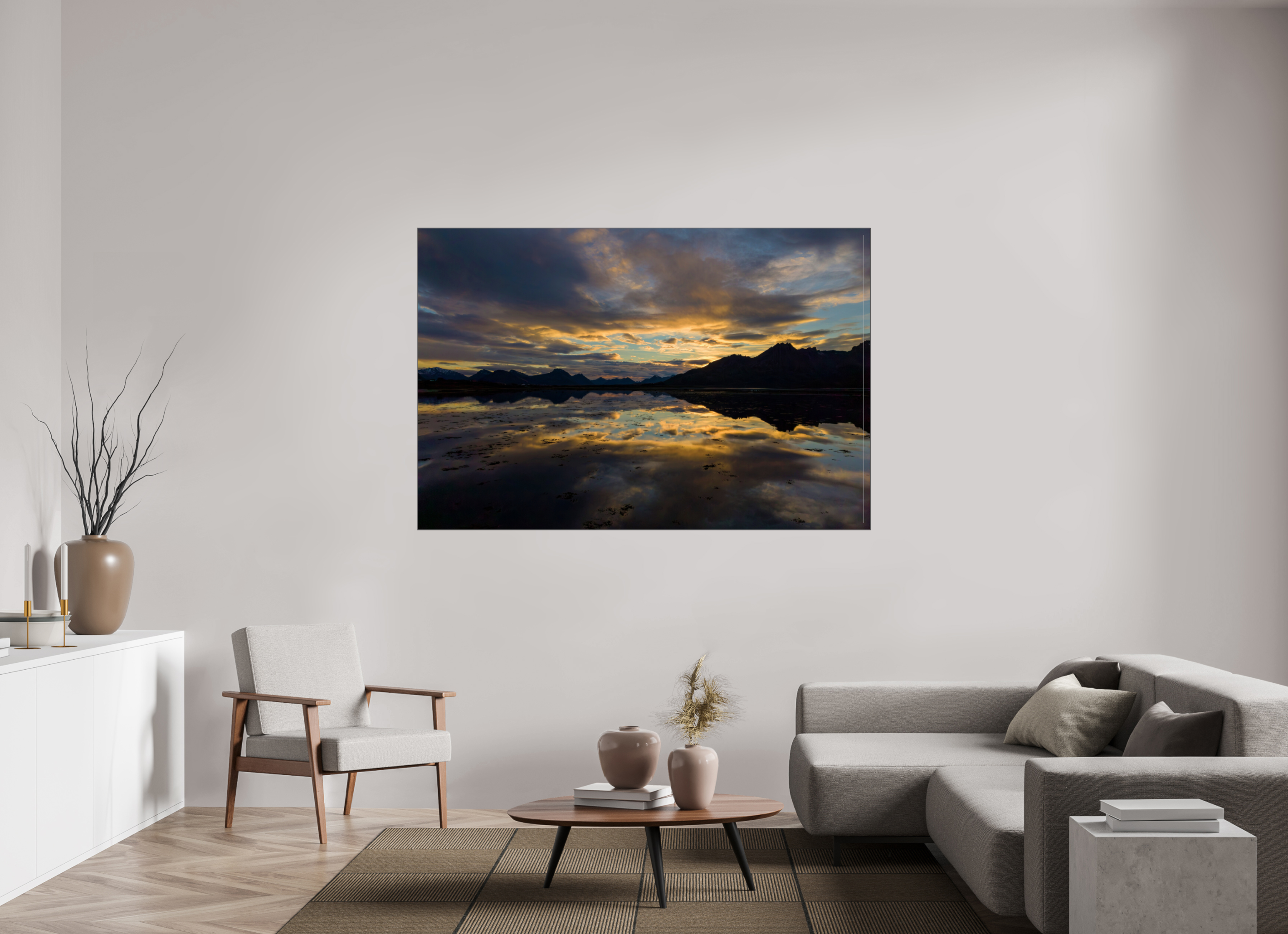 180 x 120 cm, Foto-Abzug hinter Acrylglas glänzend Golden Mirror