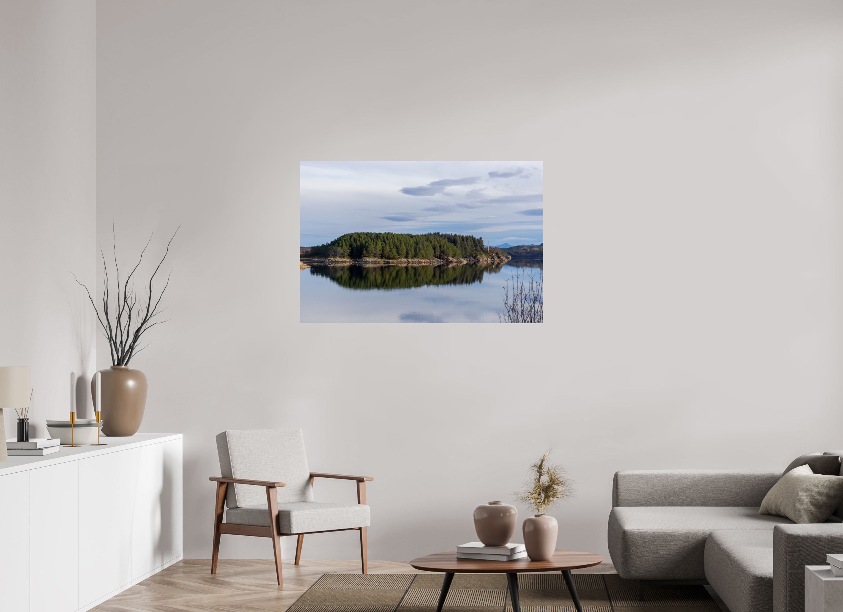 120 x 80 cm, Fine Art Print auf Alu-Dibond Mirror Island