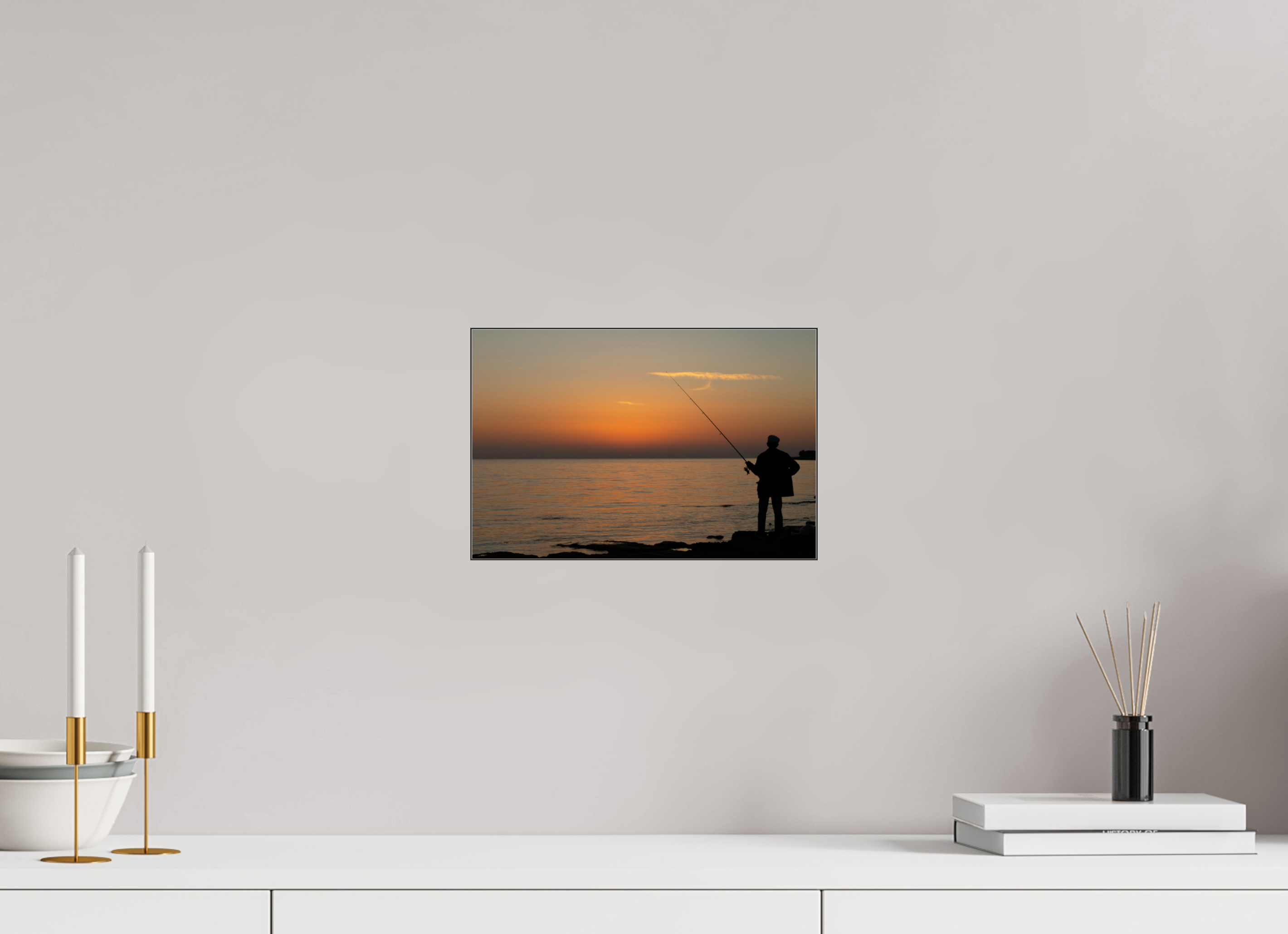 30 x 20 cm, Foto-Abzug hinter Acrylglas glänzend Golden Hour Fishing