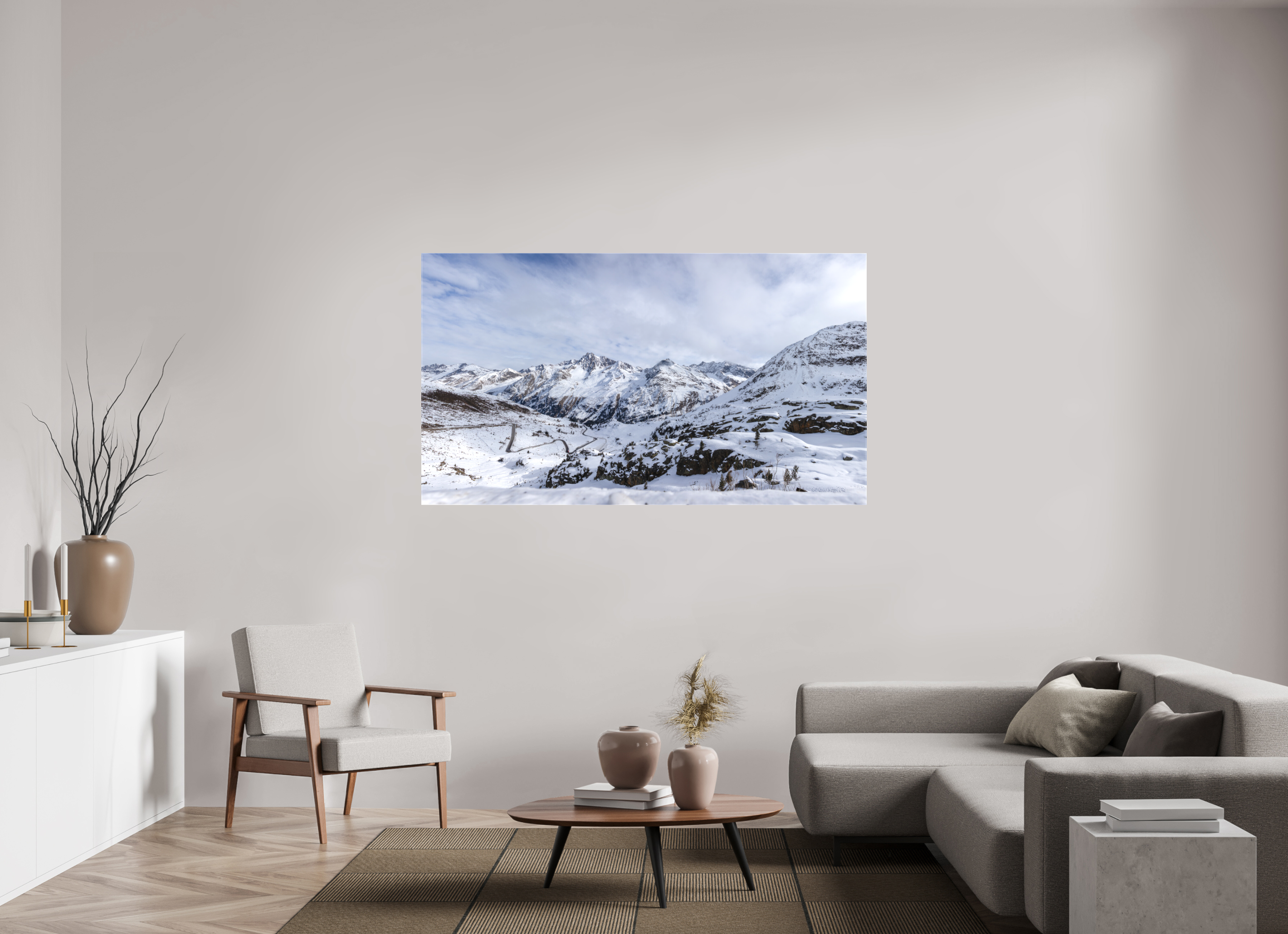 176 x 99 cm, Leinwand Alpine Panorama