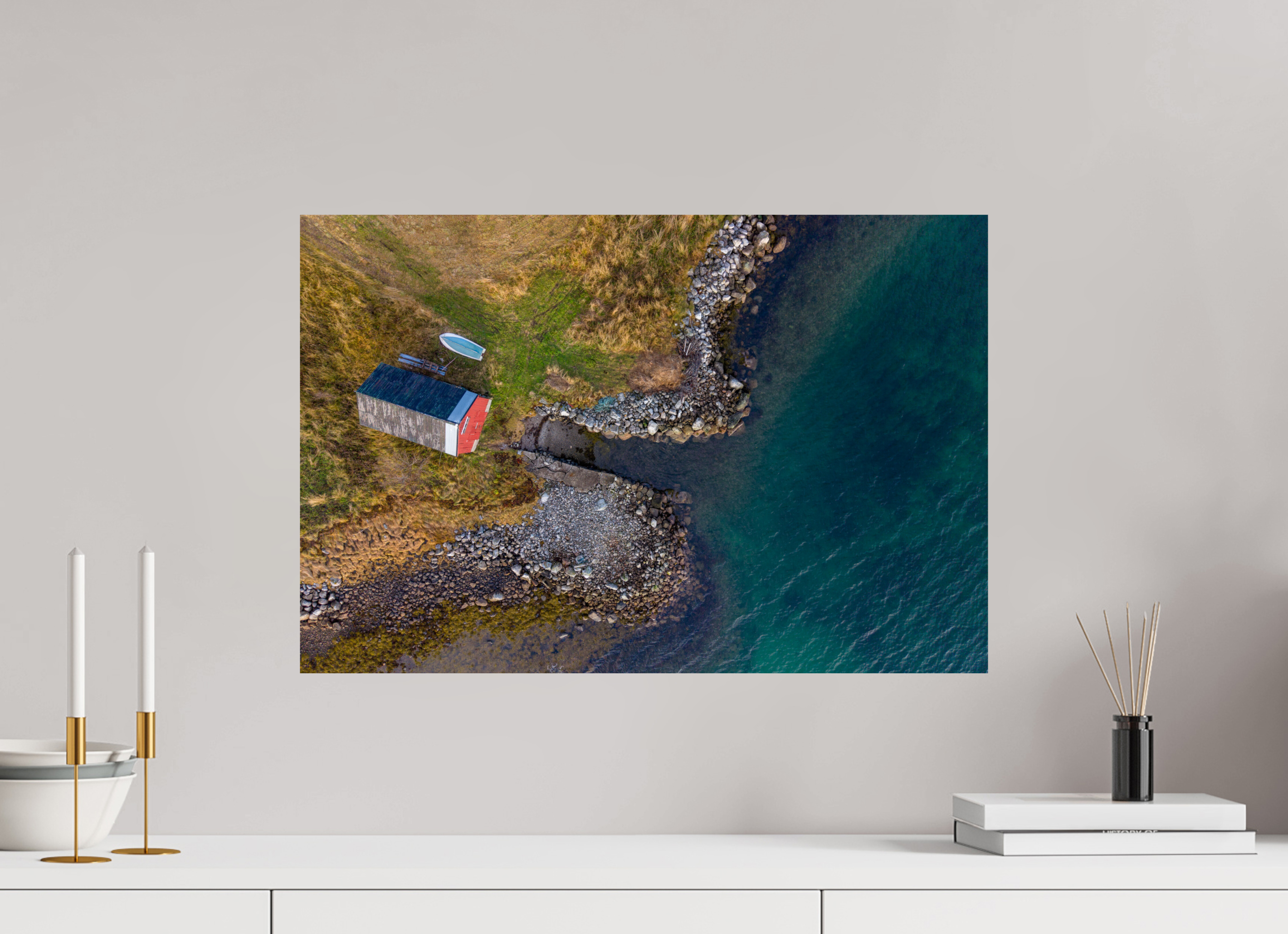 60 x 40 cm, Fine Art Print auf Alu-Dibond Lakeside Shack