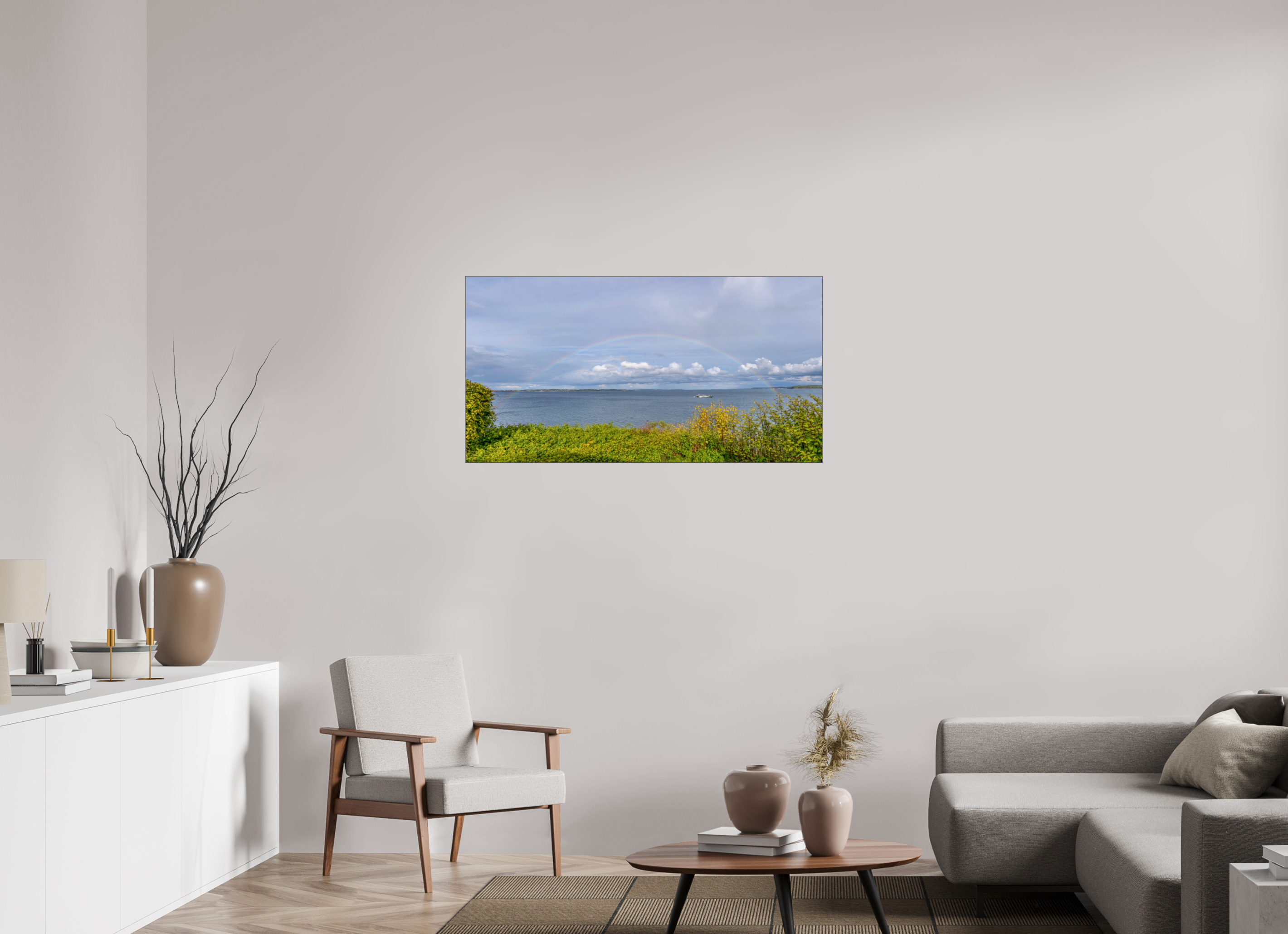 115,3 x 60 cm, Foto-Abzug hinter Acrylglas glänzend Painted Horizon