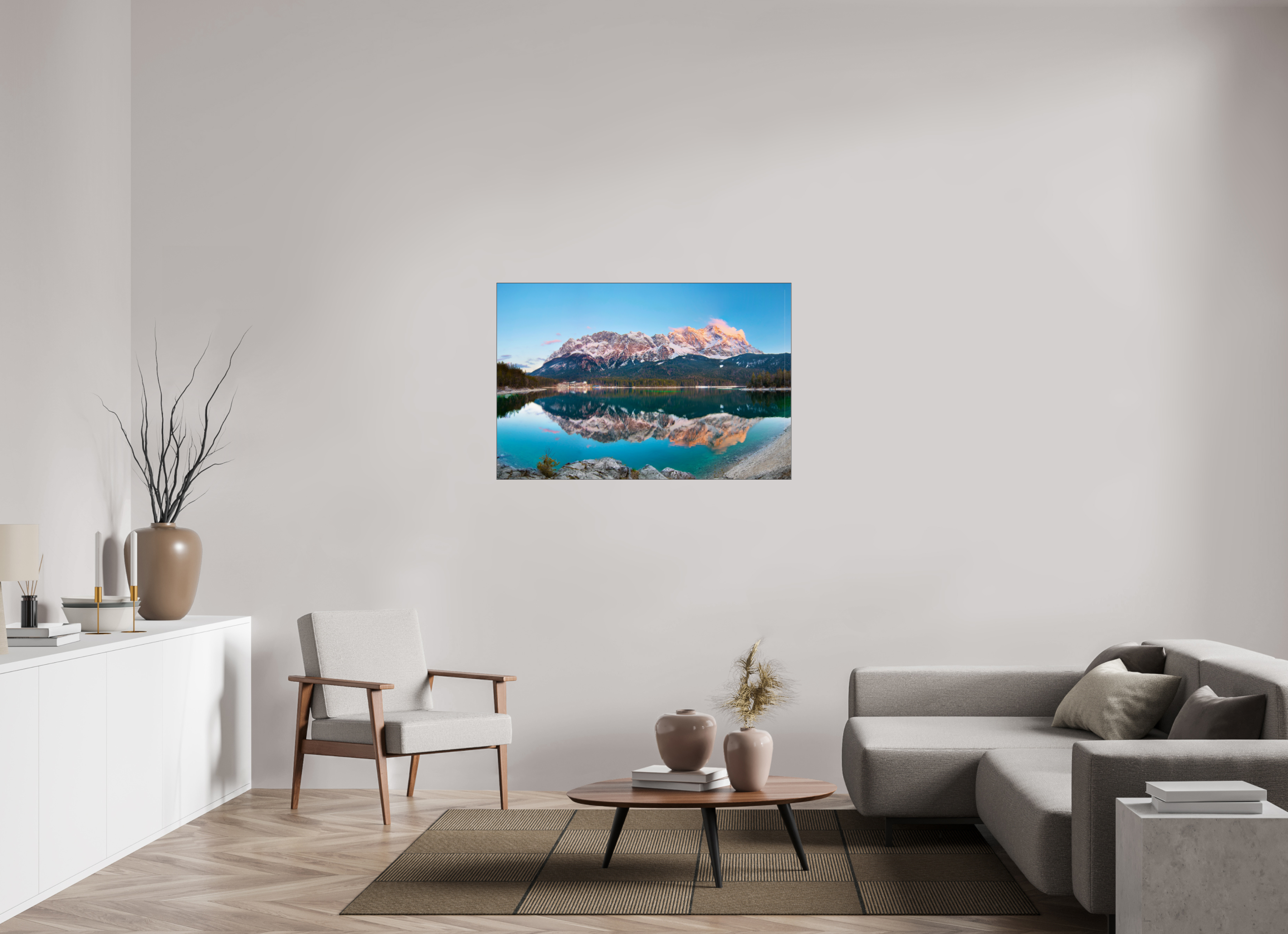 120 x 80 cm, Foto-Abzug hinter Acrylglas glänzend Alpine Glow