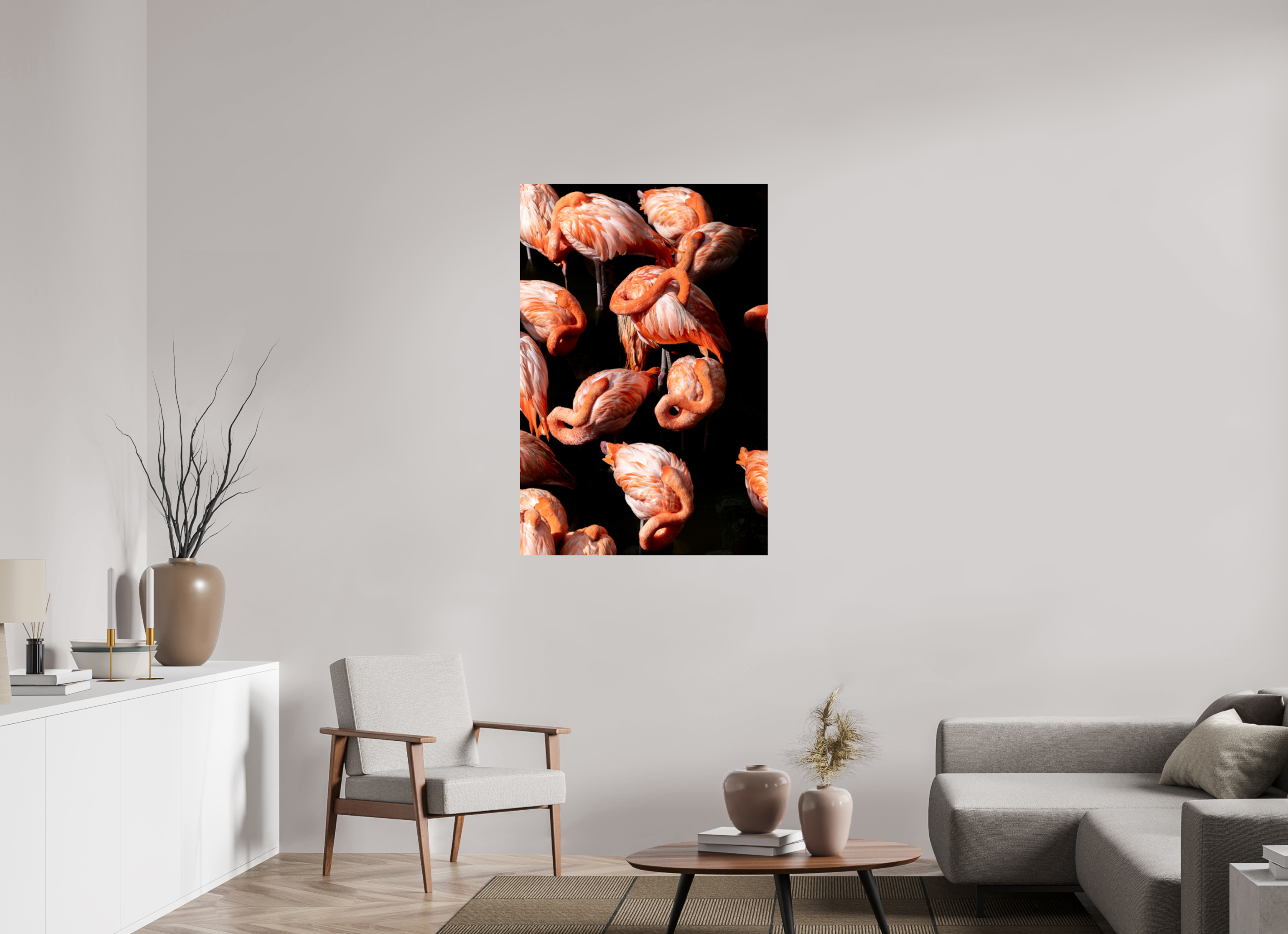 80 x 120 cm, Fine Art Print auf Alu-Dibond Pink on Black