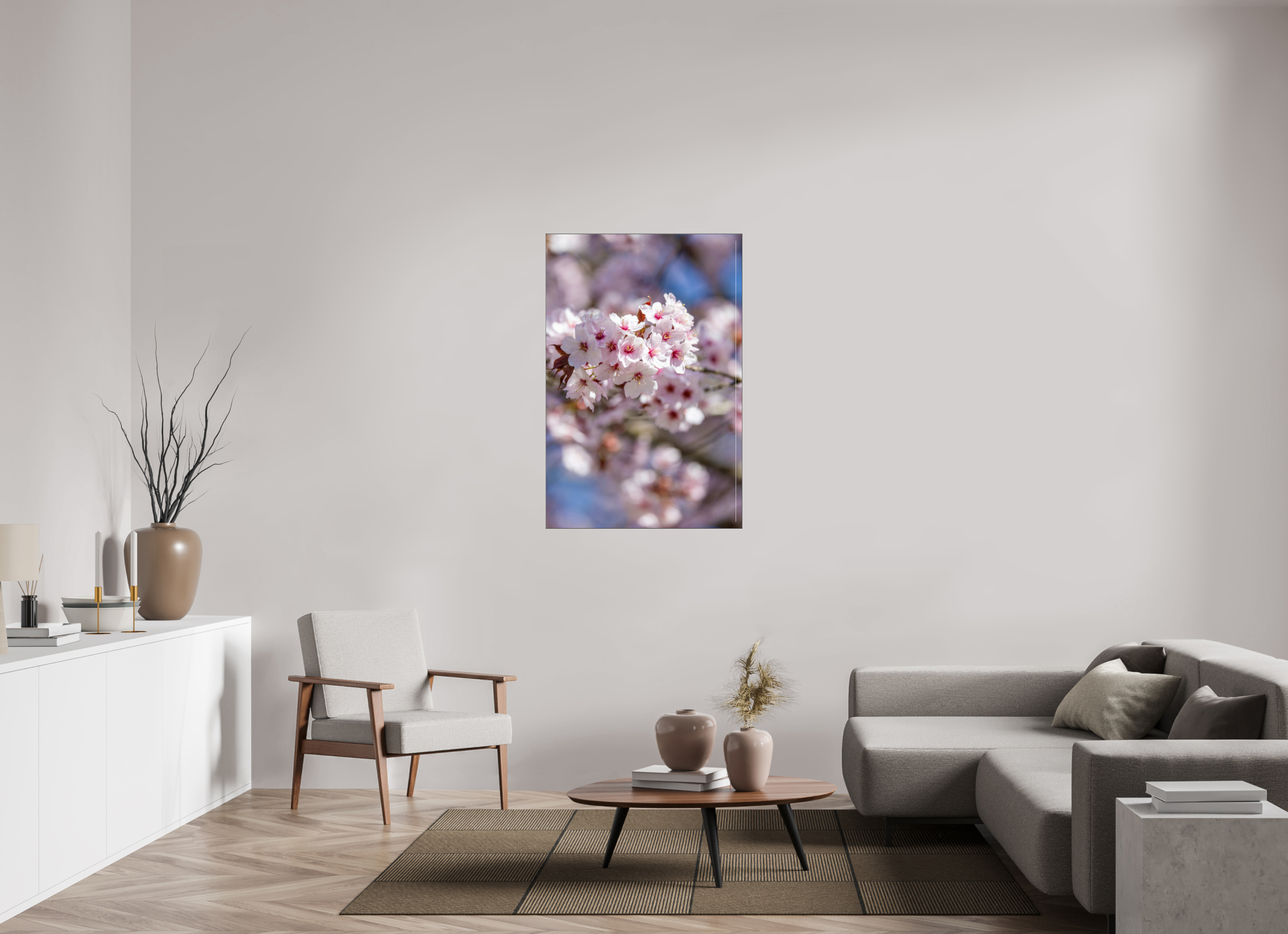 80 x 120 cm, Foto-Abzug hinter Acrylglas glänzend Cherry Blossom