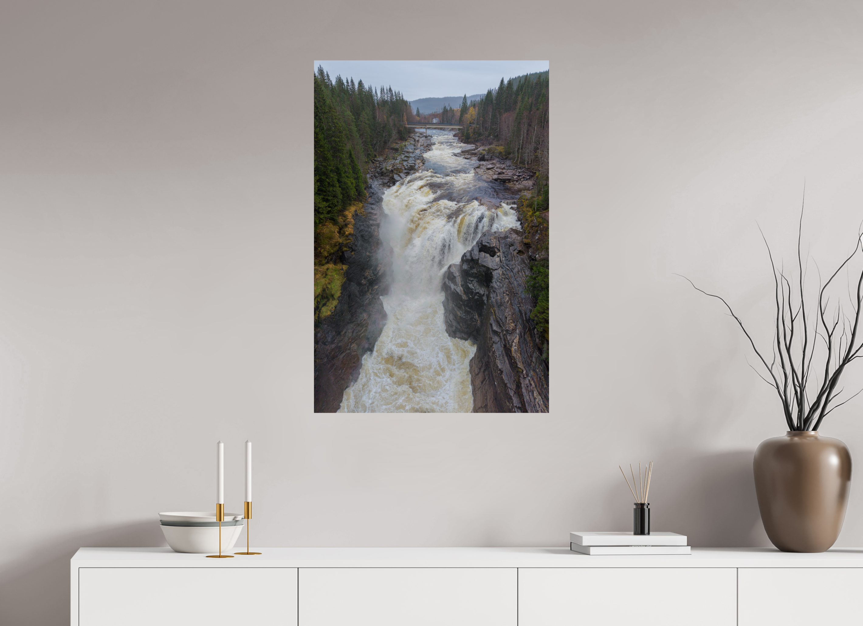60 x 90 cm, Fine Art Print auf Alu-Dibond Forest Falls