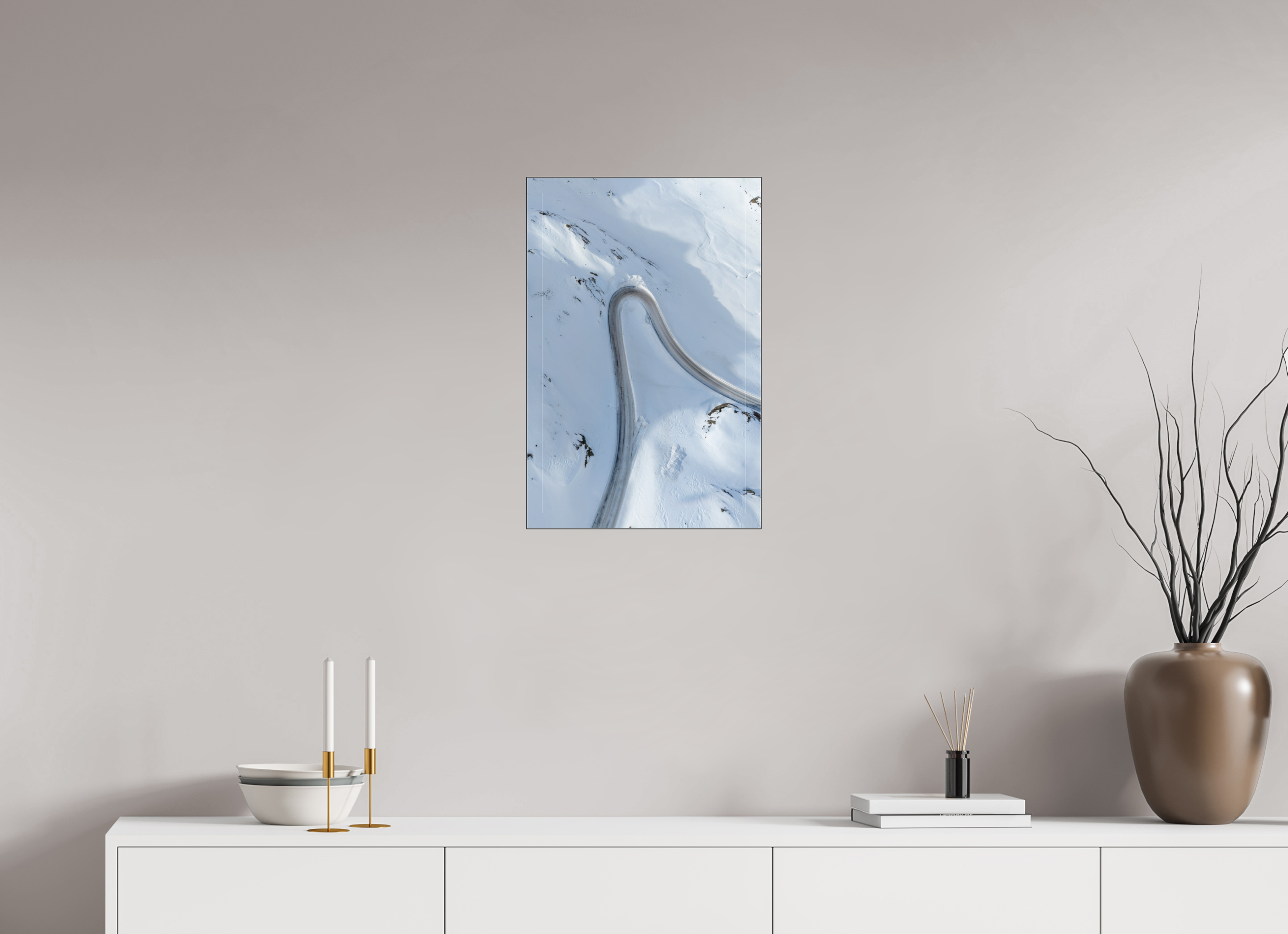 40 x 60 cm, Foto-Abzug hinter Acrylglas glänzend Frozen Curve