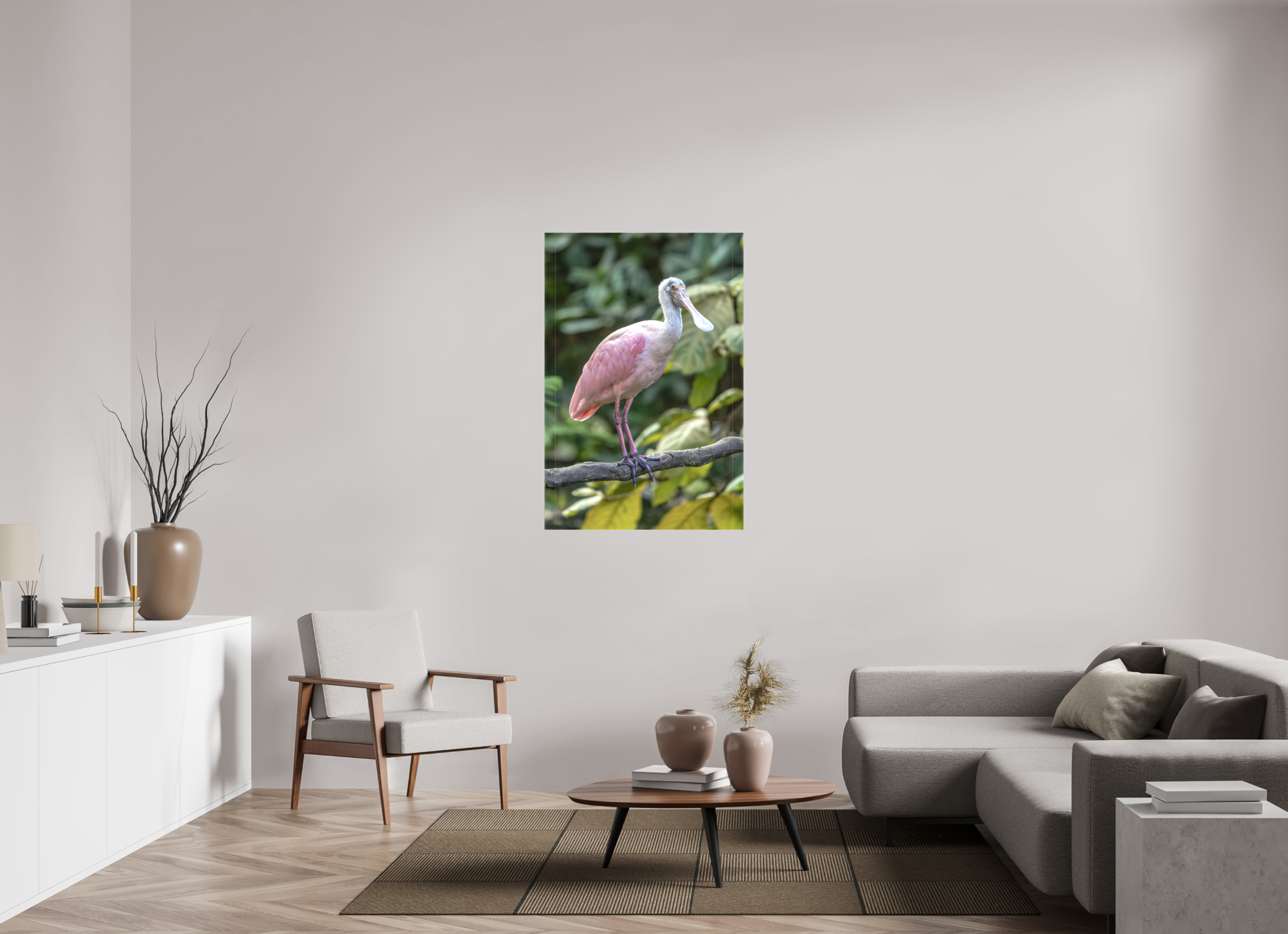 80 x 120 cm, Leinwand Perched in Pink