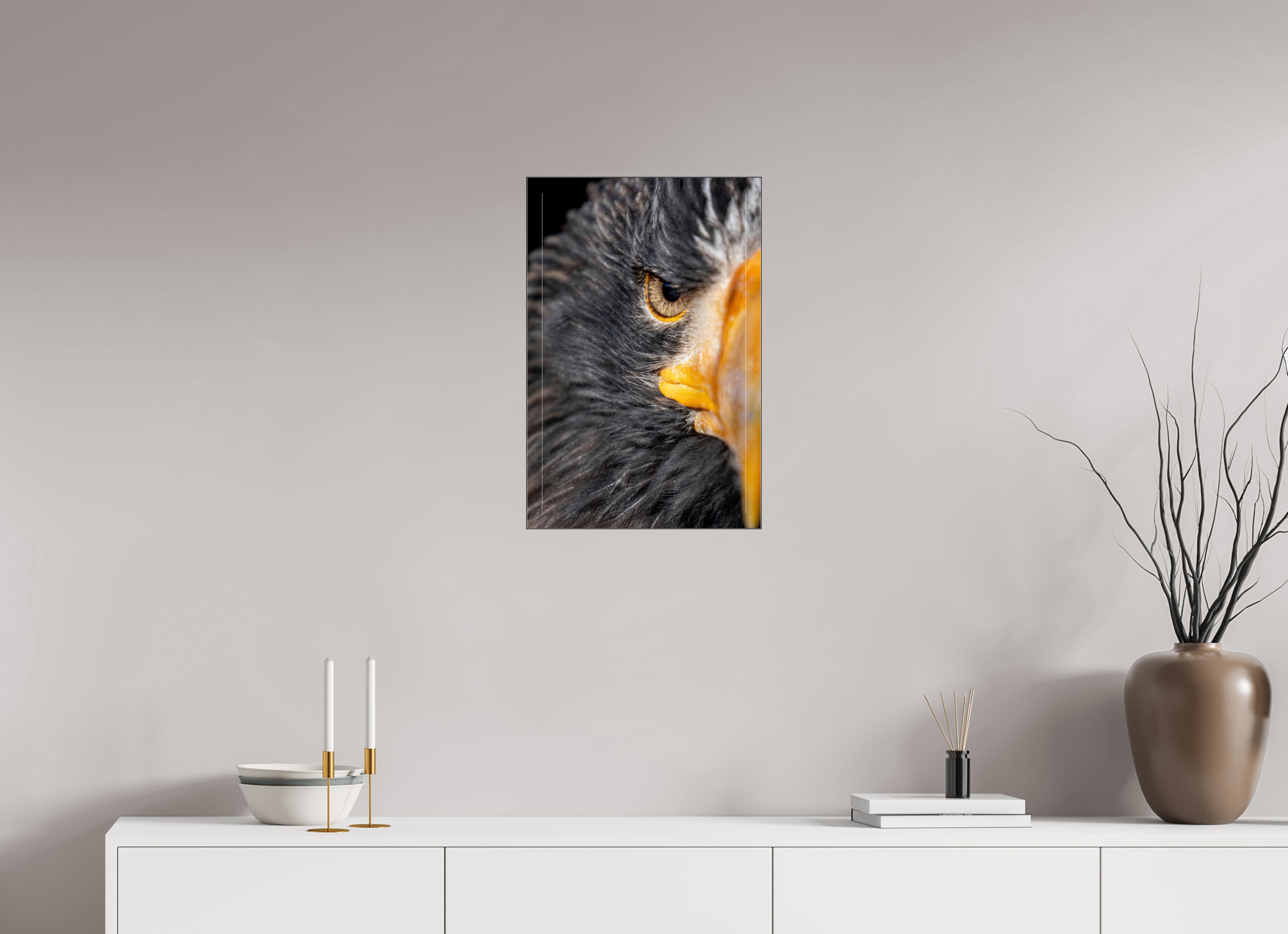 40 x 60 cm, Foto-Abzug hinter Acrylglas glänzend Piercing Gaze