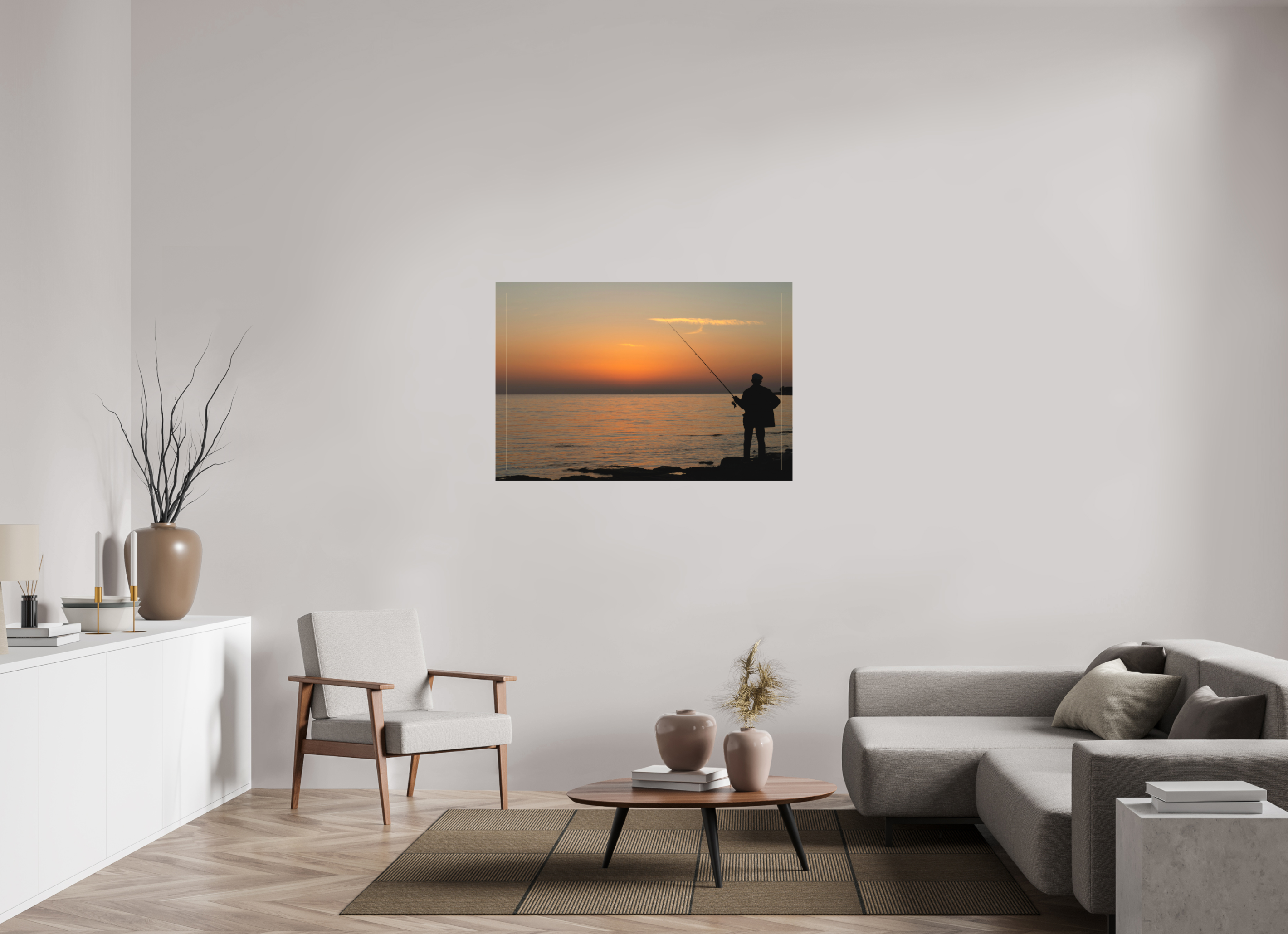 120 x 80 cm, Leinwand Golden Hour Fishing