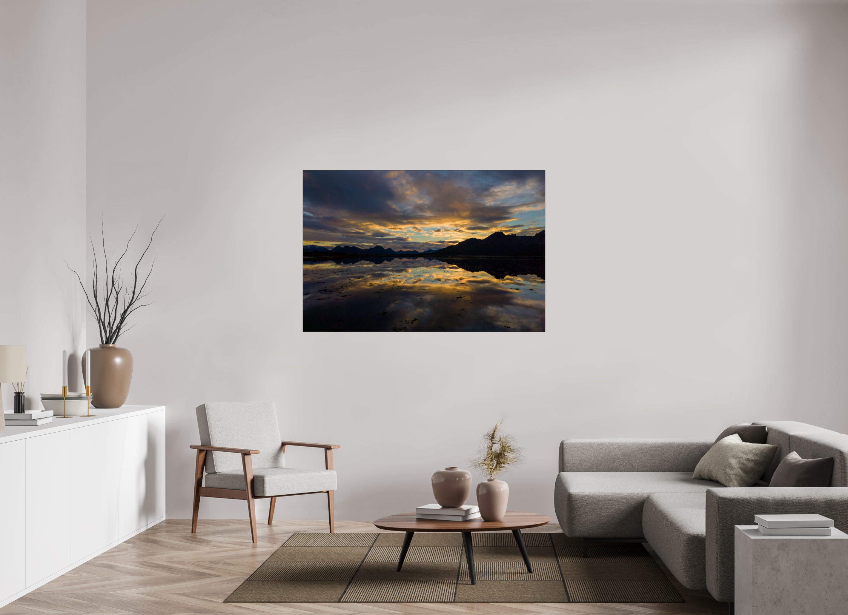 150 x 100 cm, Foto-Abzug hinter Acrylglas glänzend Golden Mirror