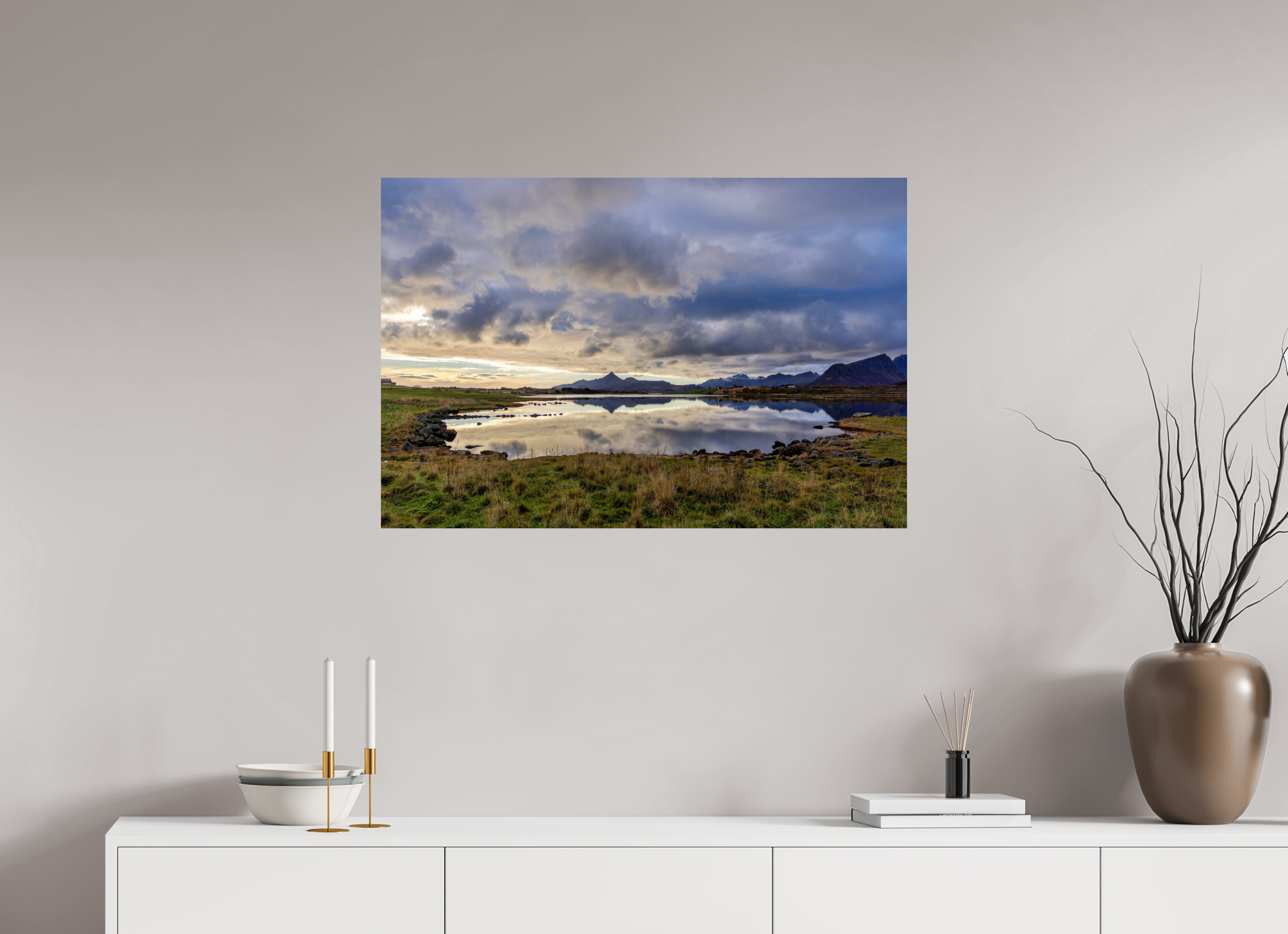 90 x 60 cm, Fine Art Print auf Alu-Dibond Twilight Reflection