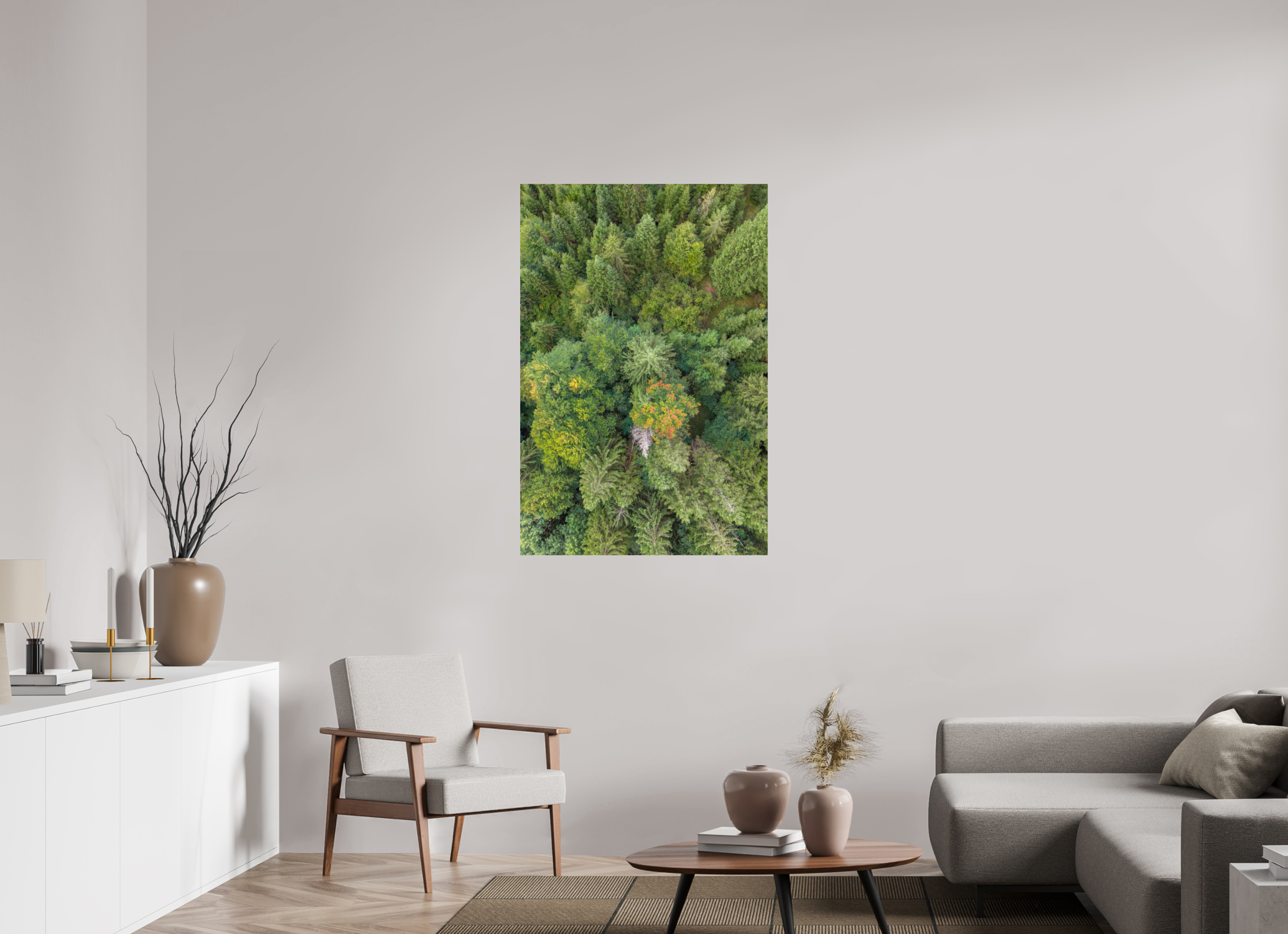 80 x 120 cm, Fine Art Print auf Alu-Dibond Vertical Pines
