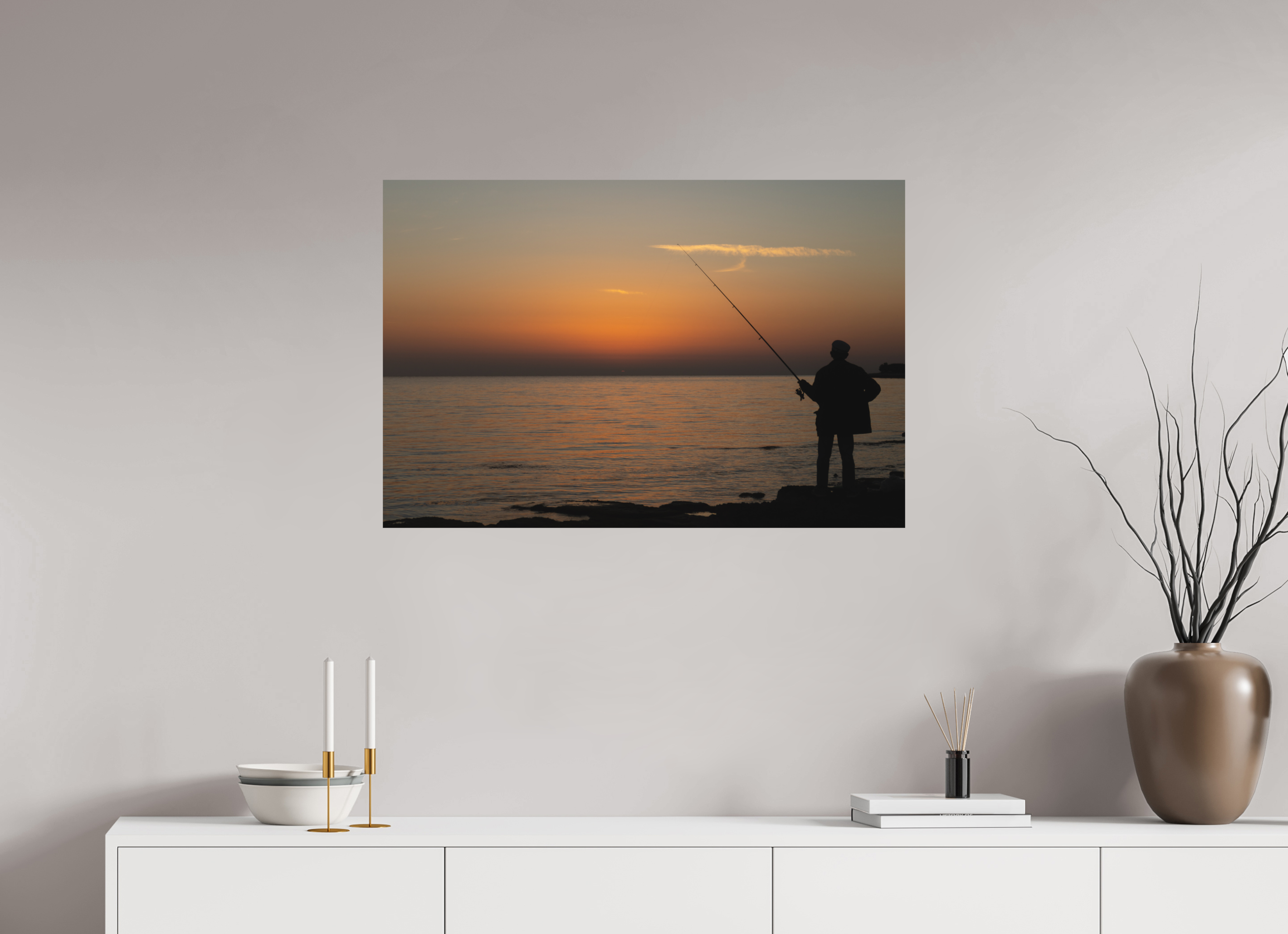 90 x 60 cm, Fine-Art Matt Golden Hour Fishing