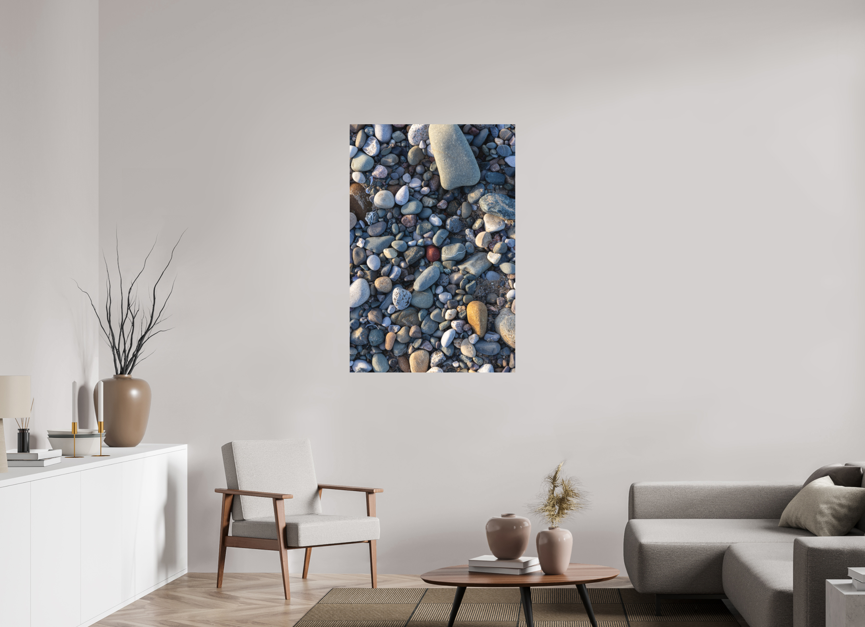 80 x 120 cm, Fine-Art Print Matt Shore of Stones