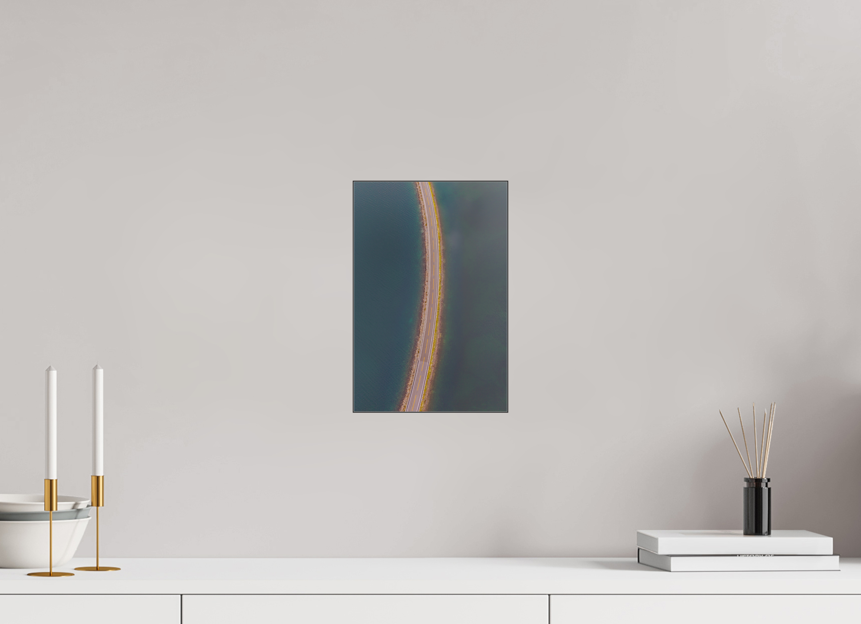 20 x 30 cm, Foto-Abzug hinter Acrylglas glänzend Road Through Water