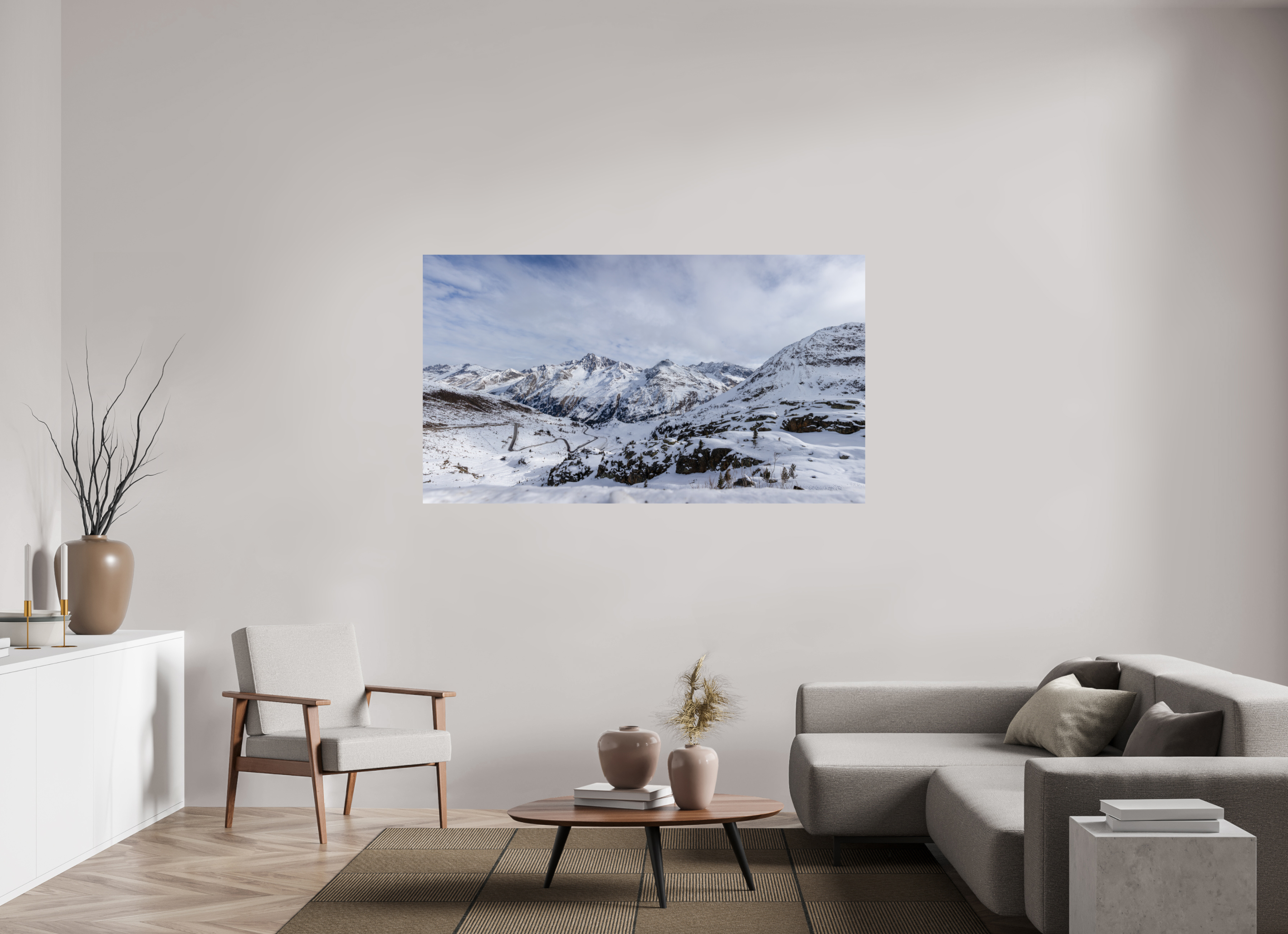176 x 99 cm, Fine Art Print auf Alu-Dibond Alpine Panorama