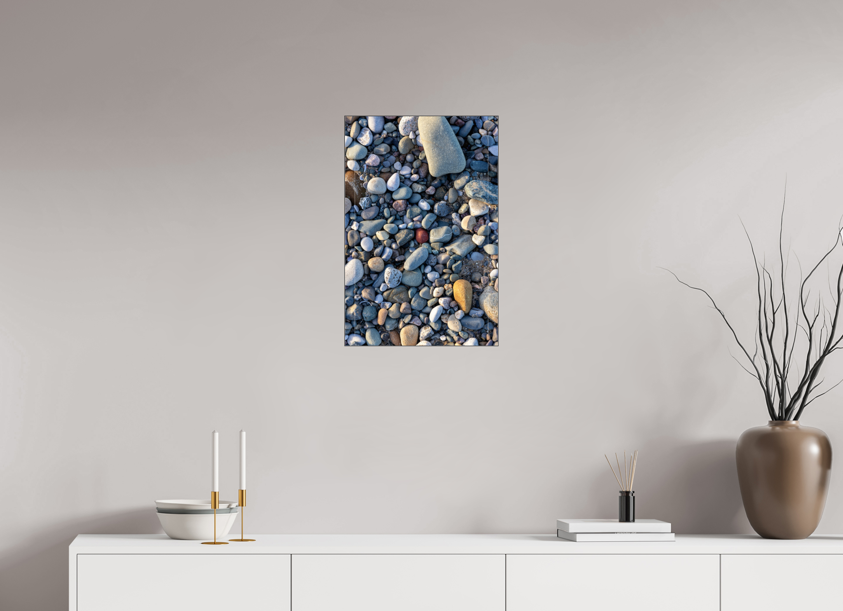 40 x 60 cm, Foto-Abzug hinter Acrylglas glänzend Shore of Stones