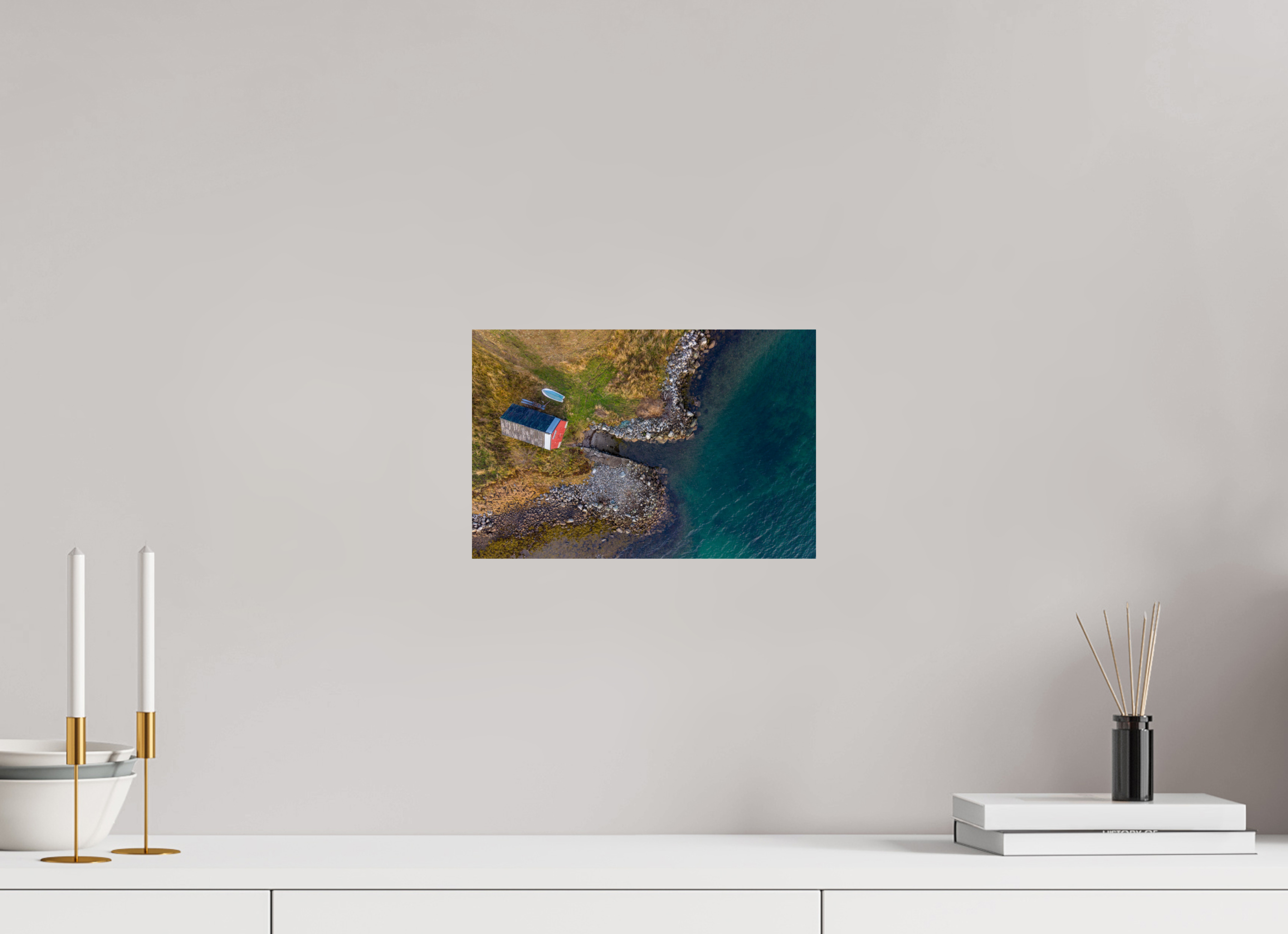 30 x 20 cm, Fine Art Print auf Alu-Dibond Lakeside Shack