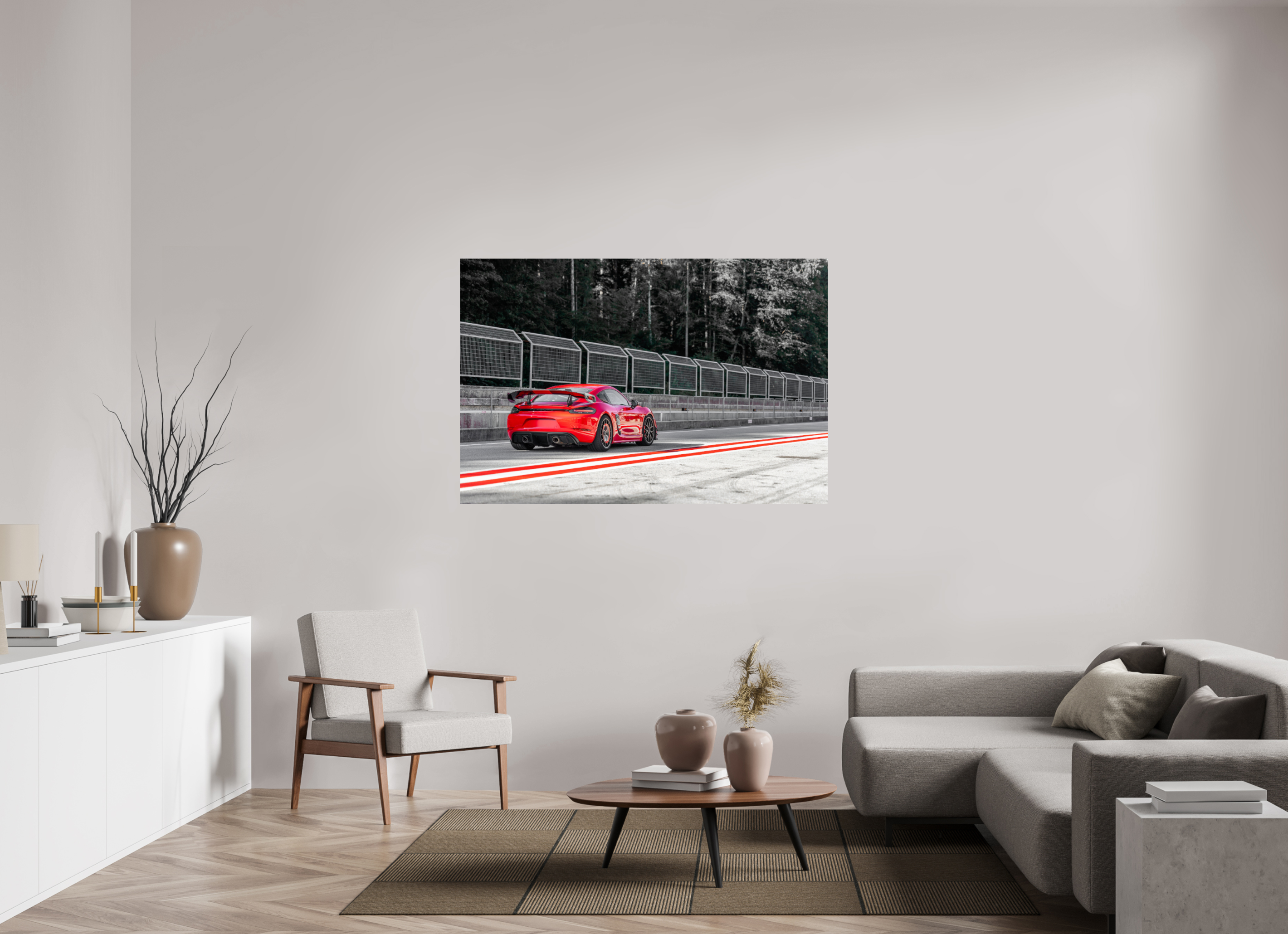 150 x 100 cm, Fine Art Print auf Alu-Dibond Racing in Red