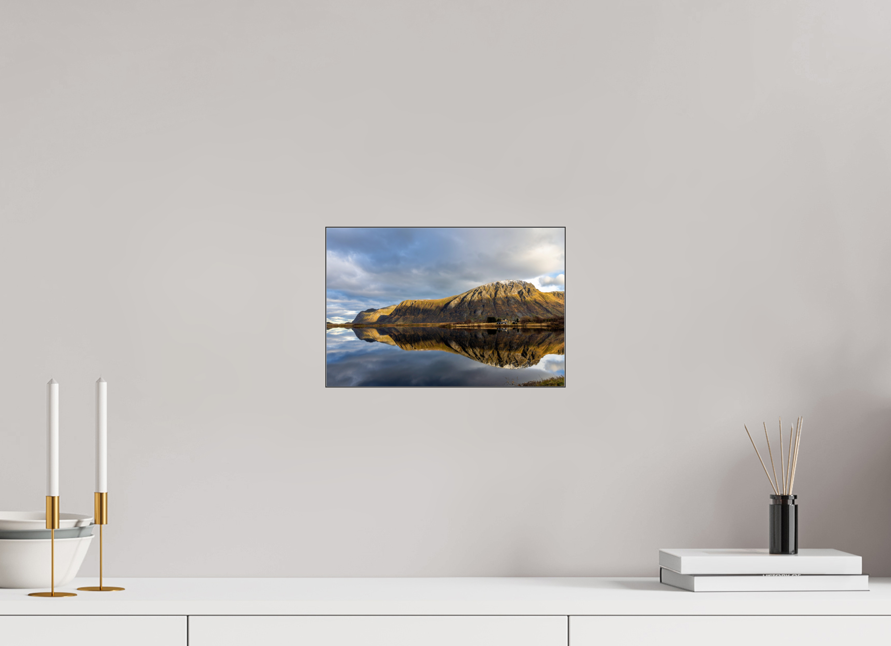 30 x 20 cm, Foto-Abzug hinter Acrylglas glänzend Mirror Mountains