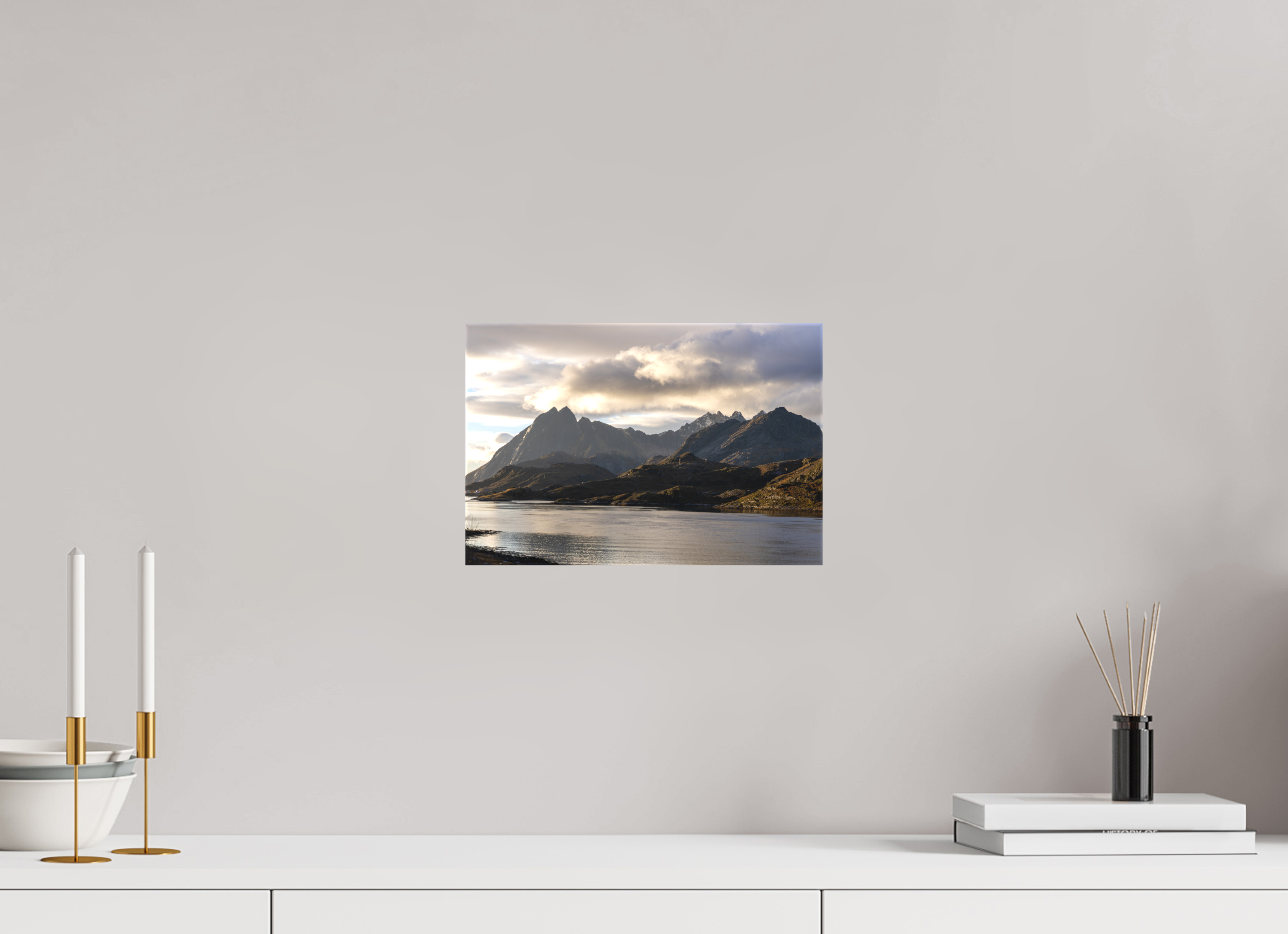 30 x 20 cm, Leinwand Dusk over the Lake