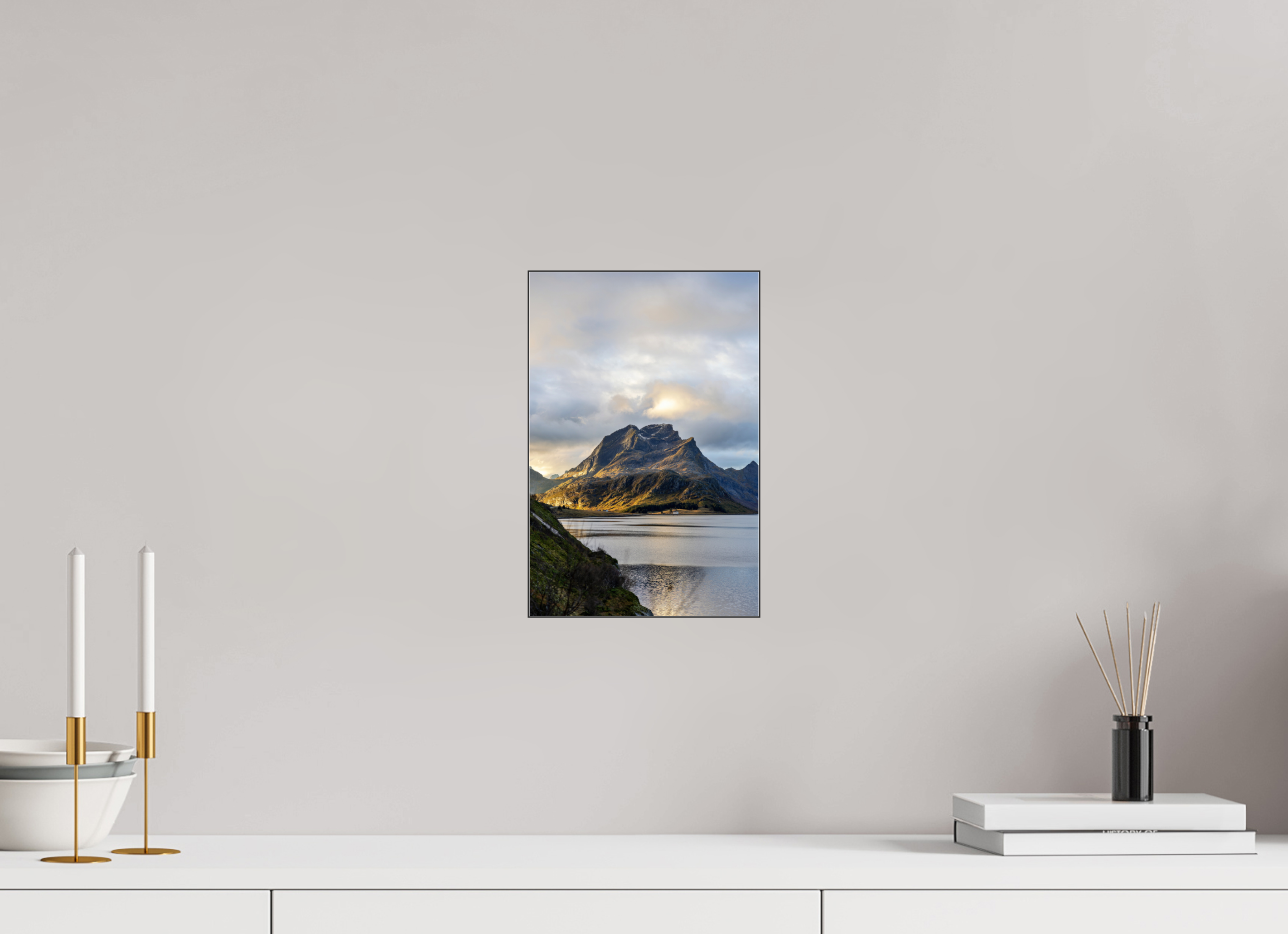 20 x 30 cm, Foto-Abzug hinter Acrylglas glänzend Light over the Peaks
