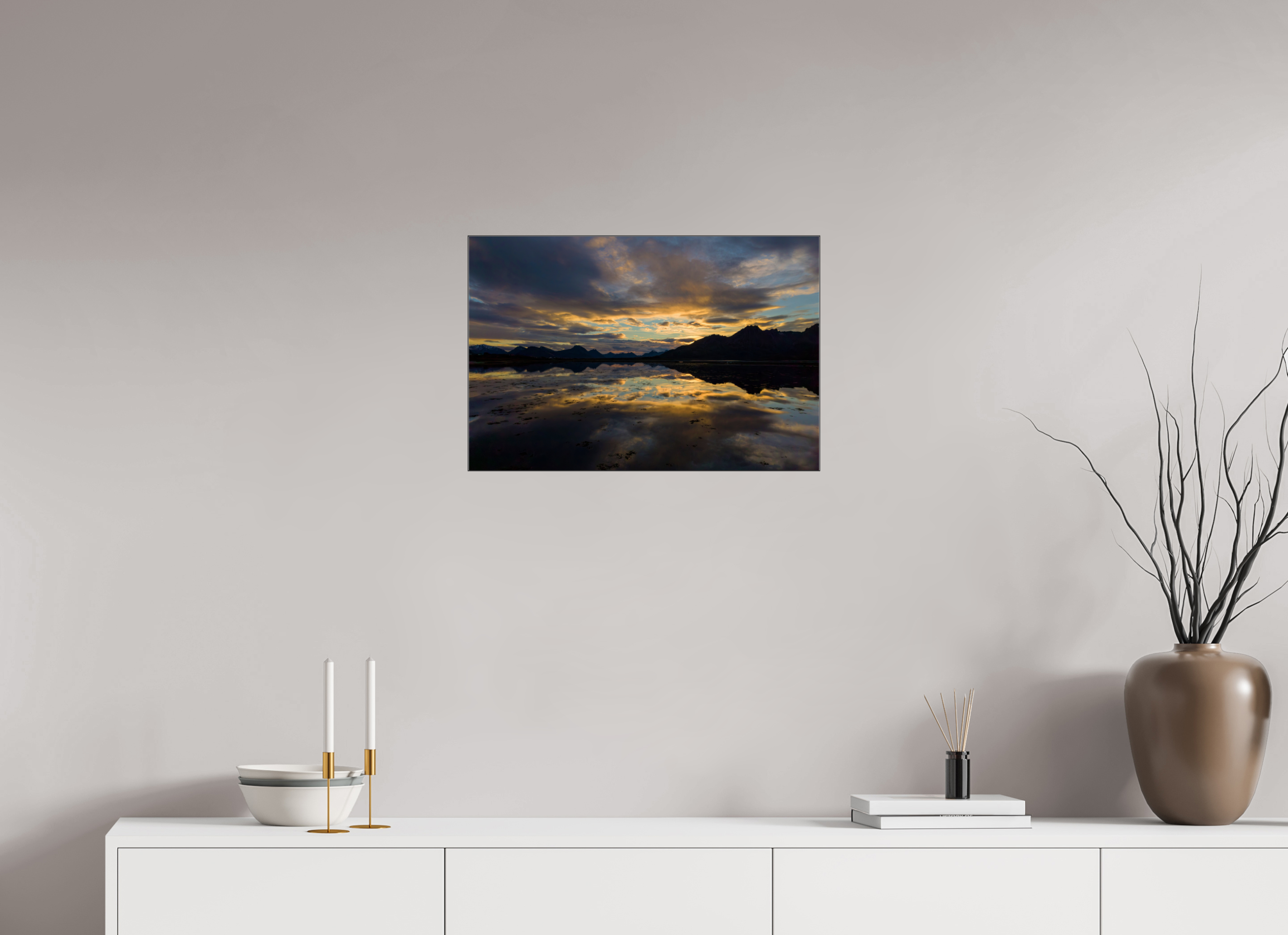 60 x 40 cm, Foto-Abzug hinter Acrylglas glänzend Golden Mirror