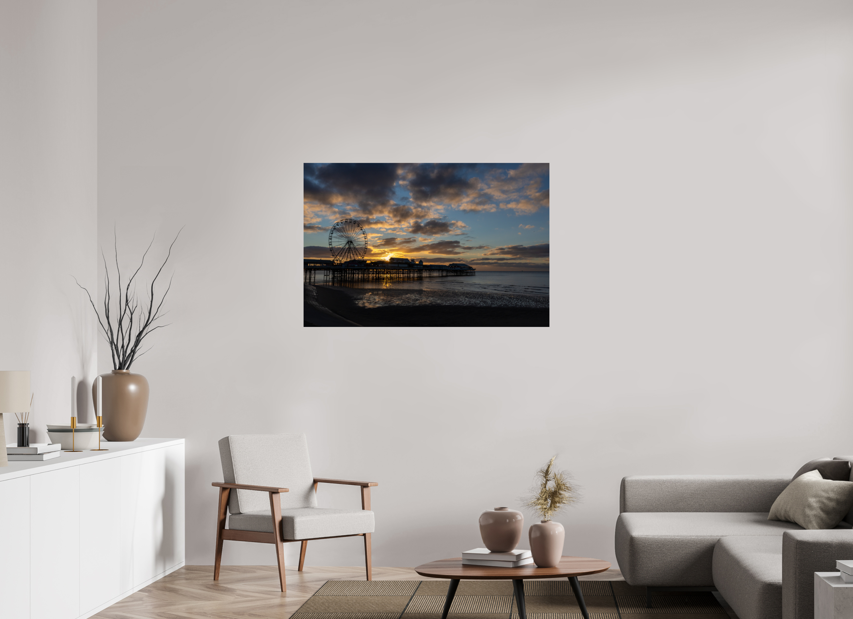 120 x 80 cm, Fine Art Print auf Alu-Dibond Golden Hour Pier