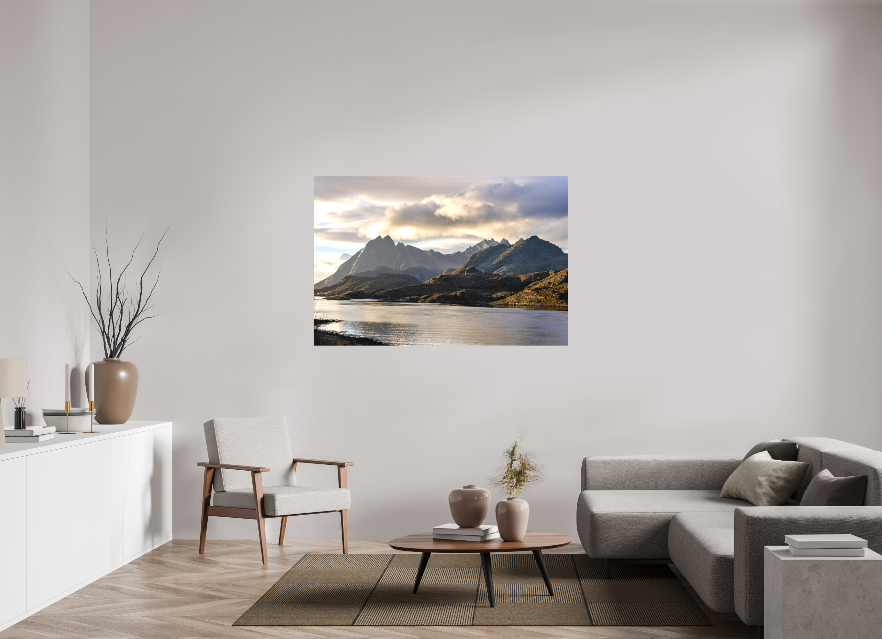 150 x 100 cm, Leinwand Dusk over the Lake