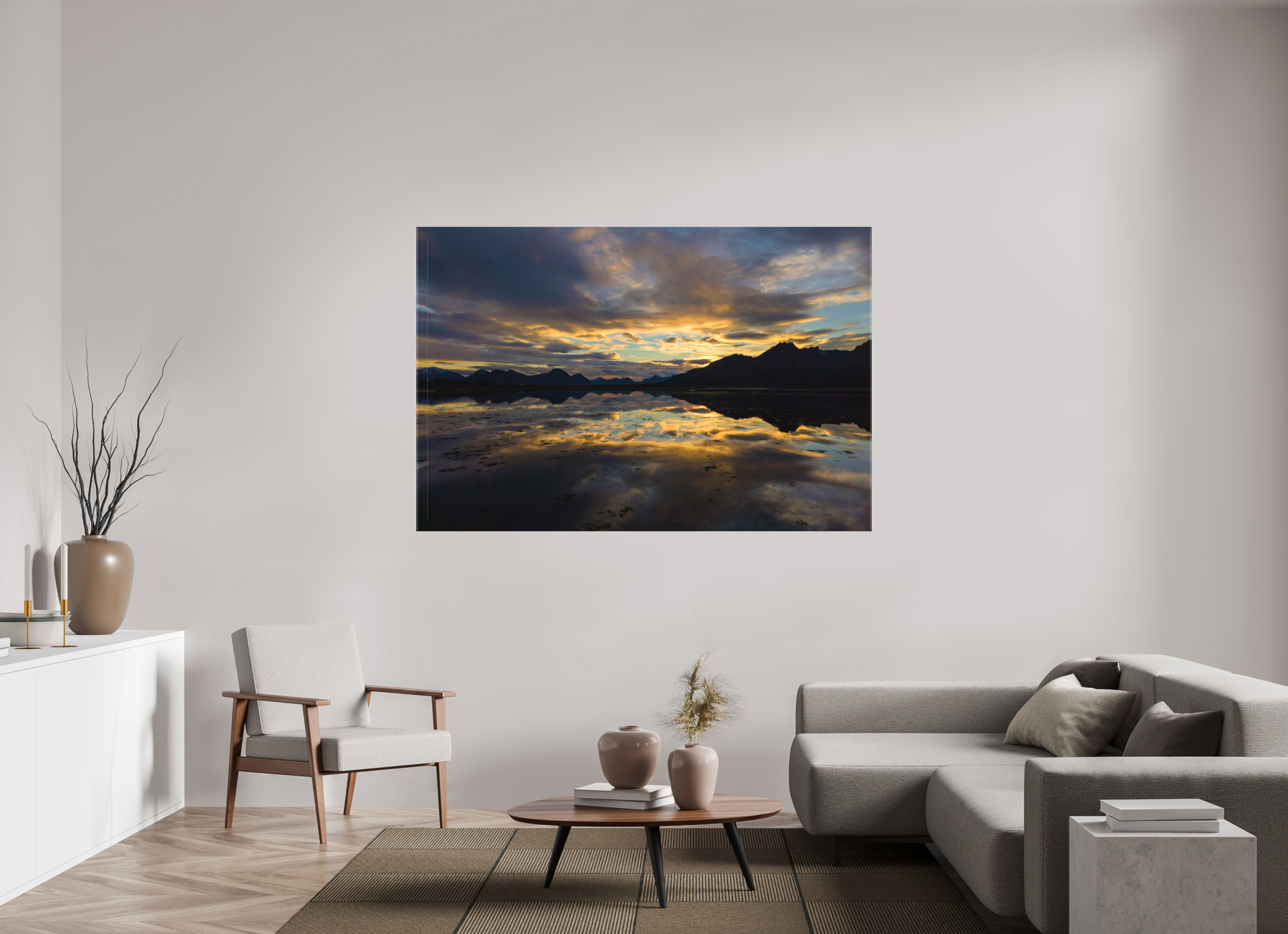 180 x 120 cm, Leinwand Golden Mirror